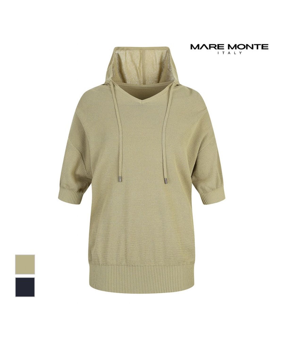 마레몬떼(MAREMONTE) 후드넥 반팔 니트_M247MKT15M0