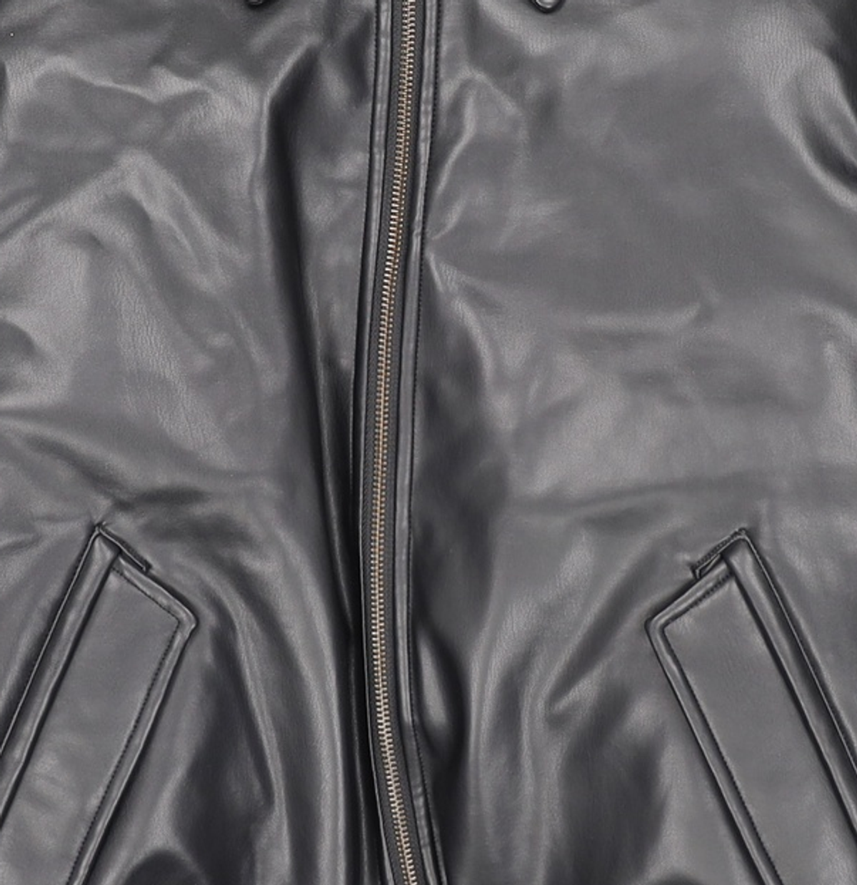 우알롱(WOOALONG) Leather padding bomber jacket - BLACK S