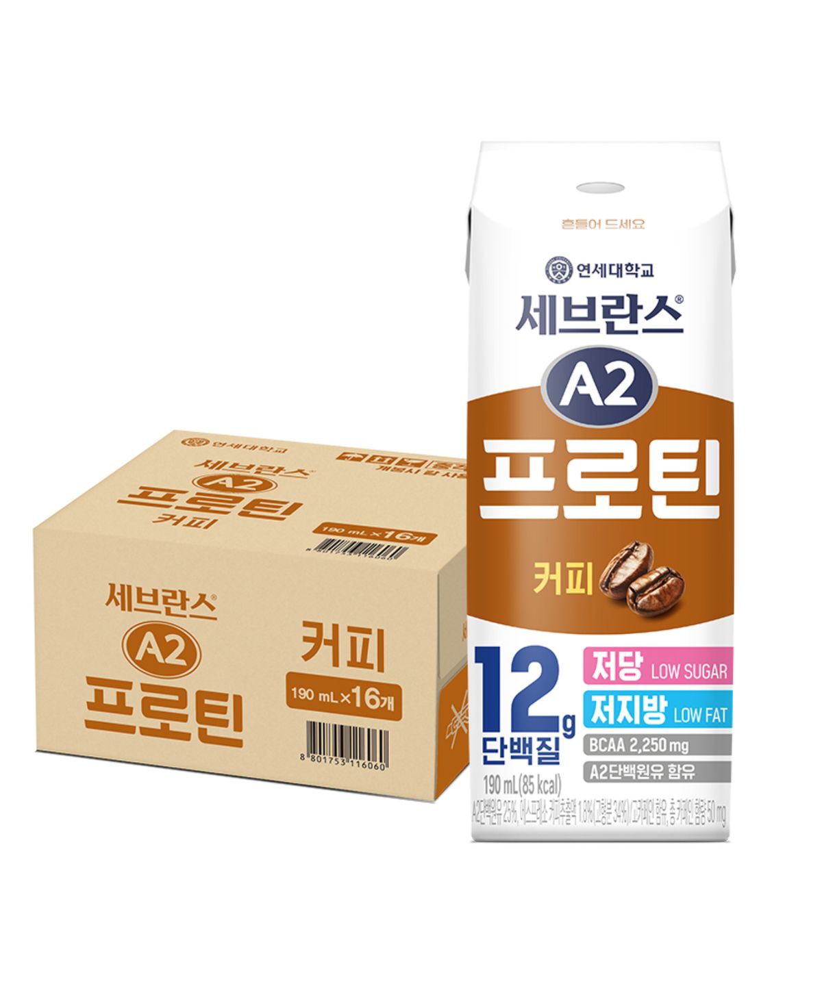 연세유업(YONSEIDAIRY) 세브란스 A2프로틴 음료(오리지널/초콜릿/커피) 190mL 16팩 택1