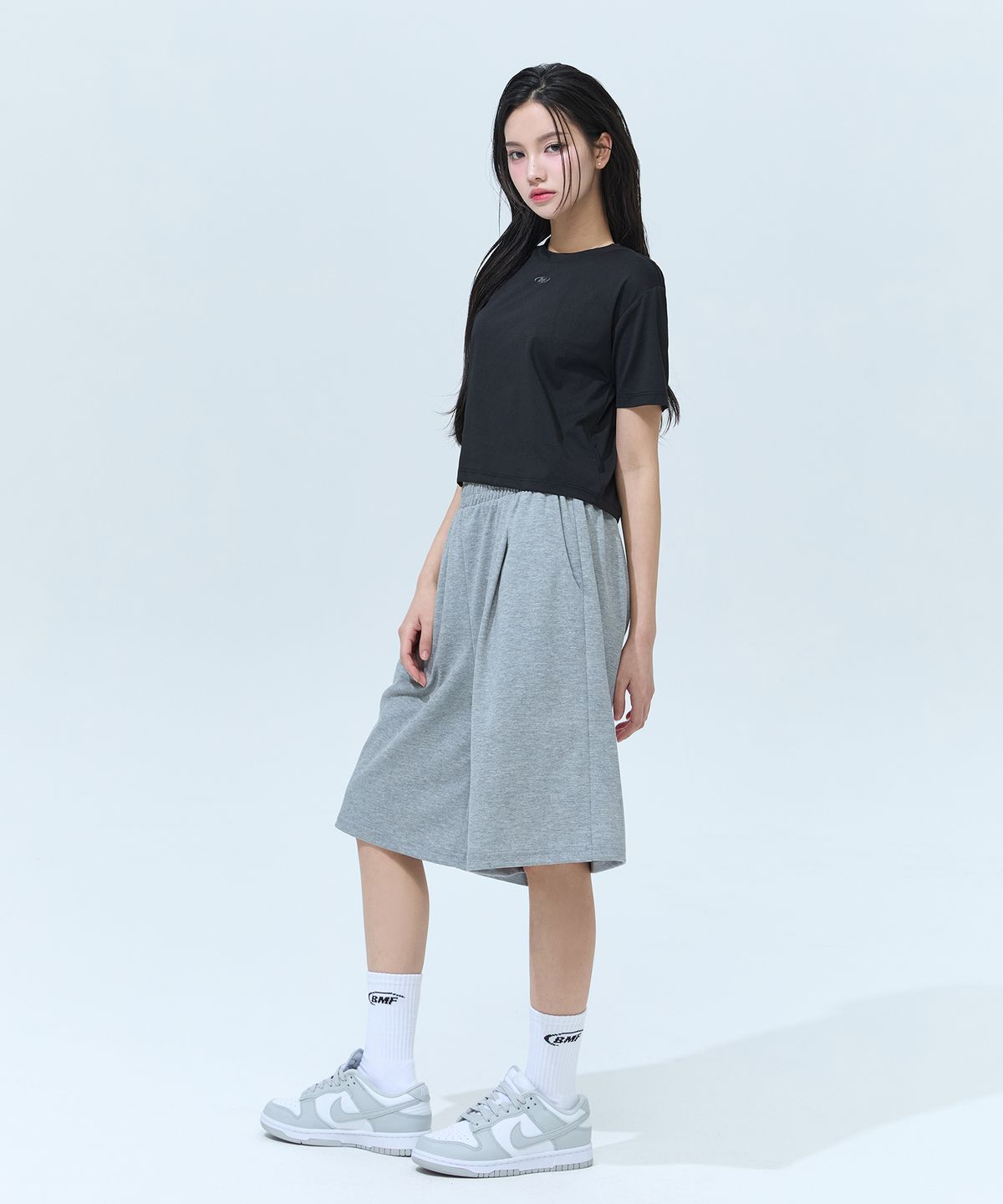 블랙몬스터핏(BLACK MONSTER FIT) [2PACK] 코튼라이크 와이드 버뮤다 팬츠 (GRAY) / BM260113