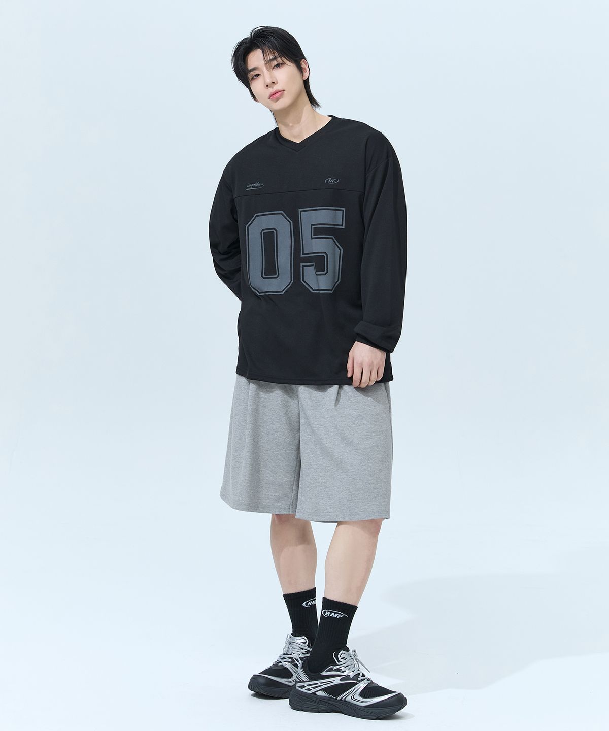 블랙몬스터핏(BLACK MONSTER FIT) [2PACK] 코튼라이크 와이드 버뮤다 팬츠 (GRAY) / BM260113