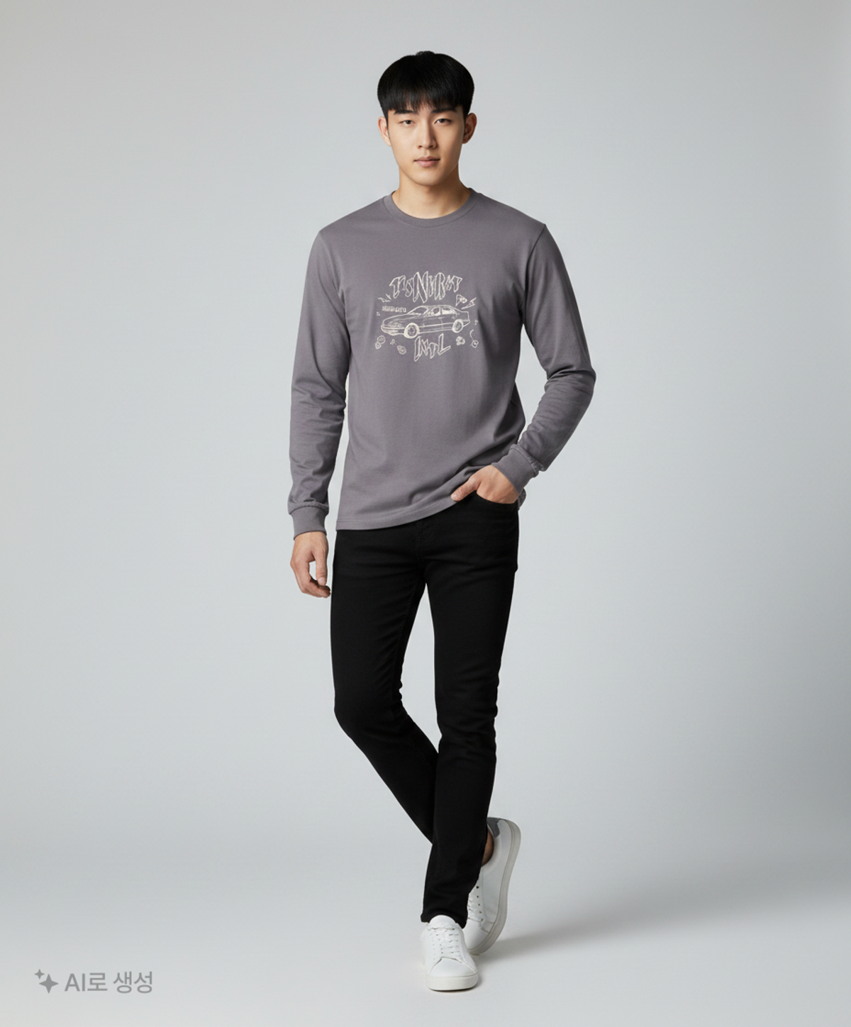 디스이즈네버댓(THISISNEVERTHAT) TISNVRAT Car L/S Tee Grey L