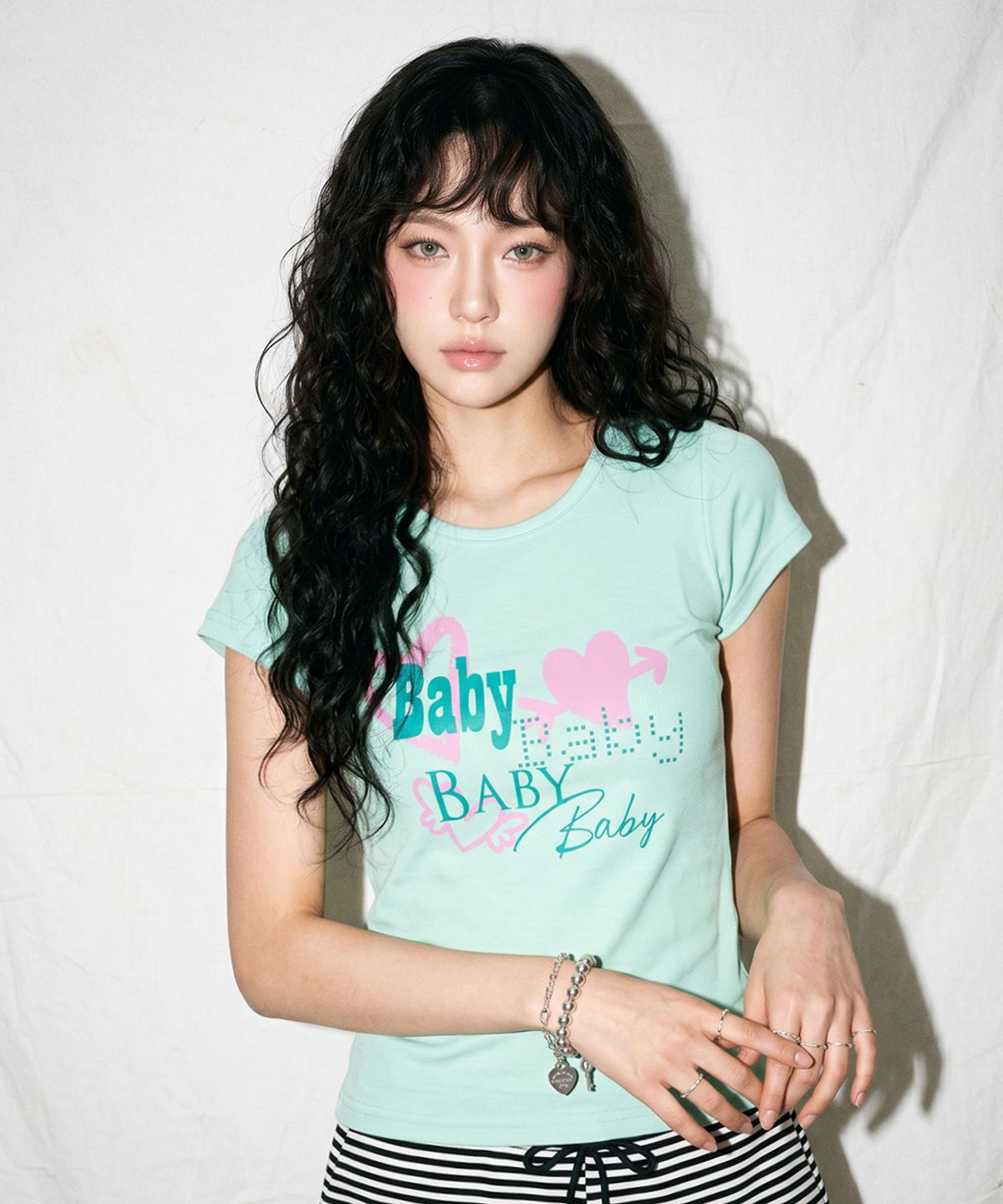 더그린랩(THE GREEN LAB) BABY 보트넥 슬림 반팔티 [화이트]