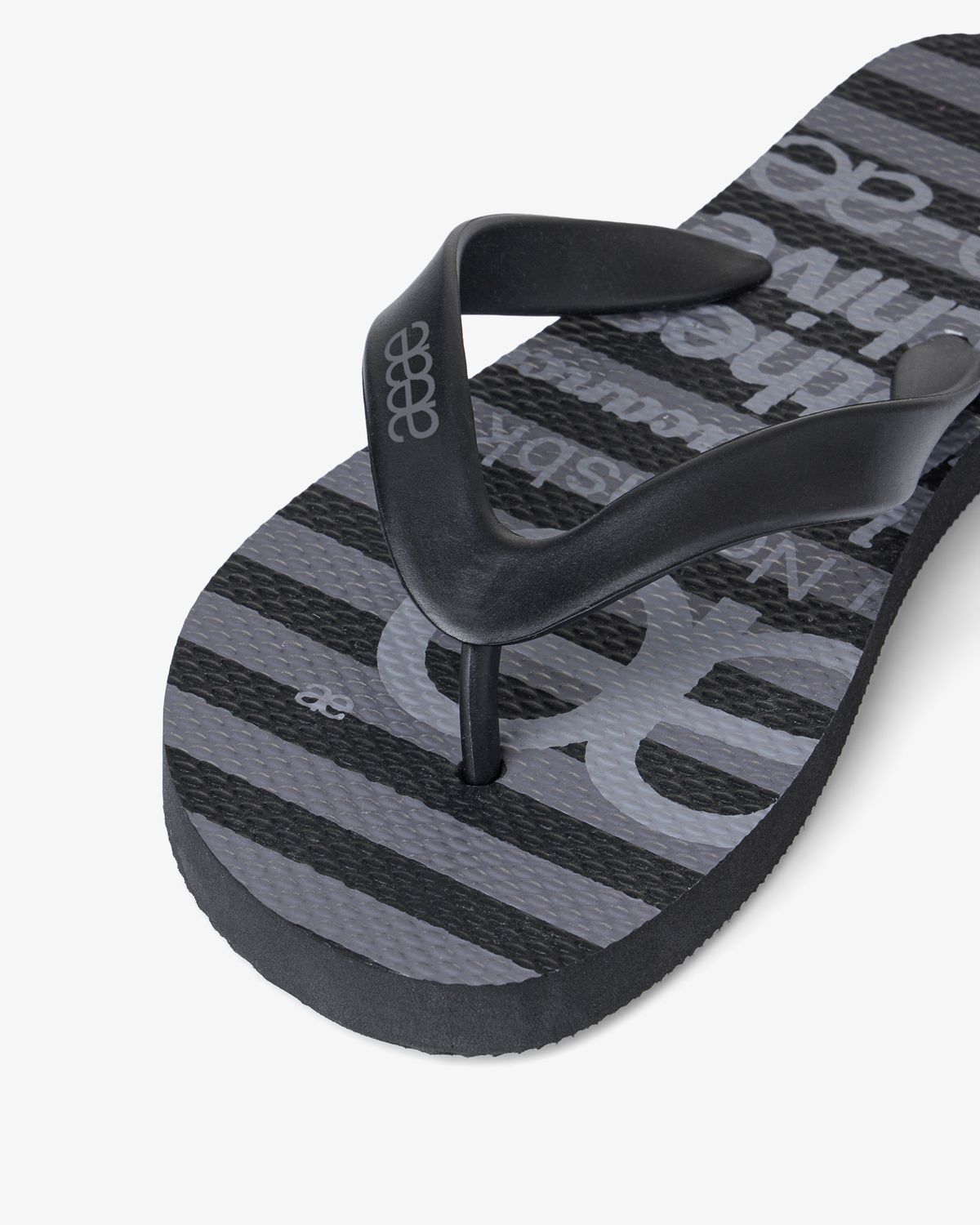 에이이에이이(AEAE) WEB LOGO STRIPE FLIP FLOP [BLACK]