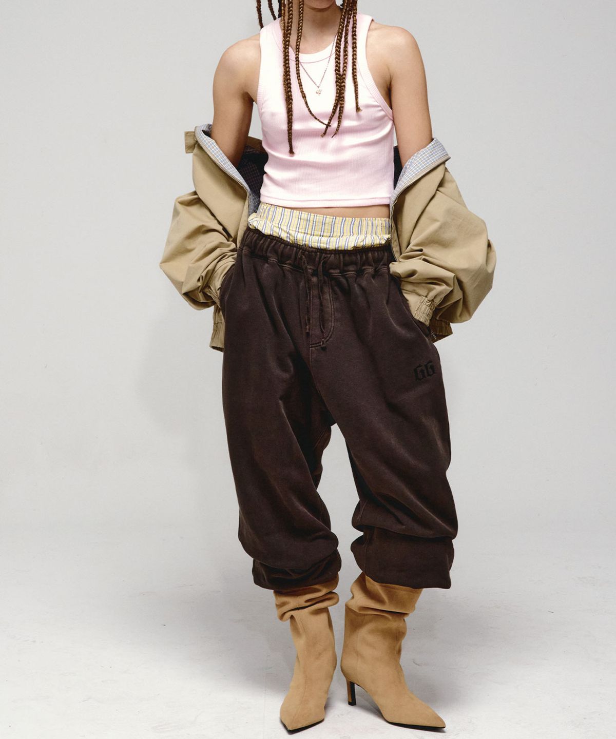 인세인개러지(INSANEGARAGE) INSANE WOMEN GRAPHIC CROP SLEEVELESS_PINK