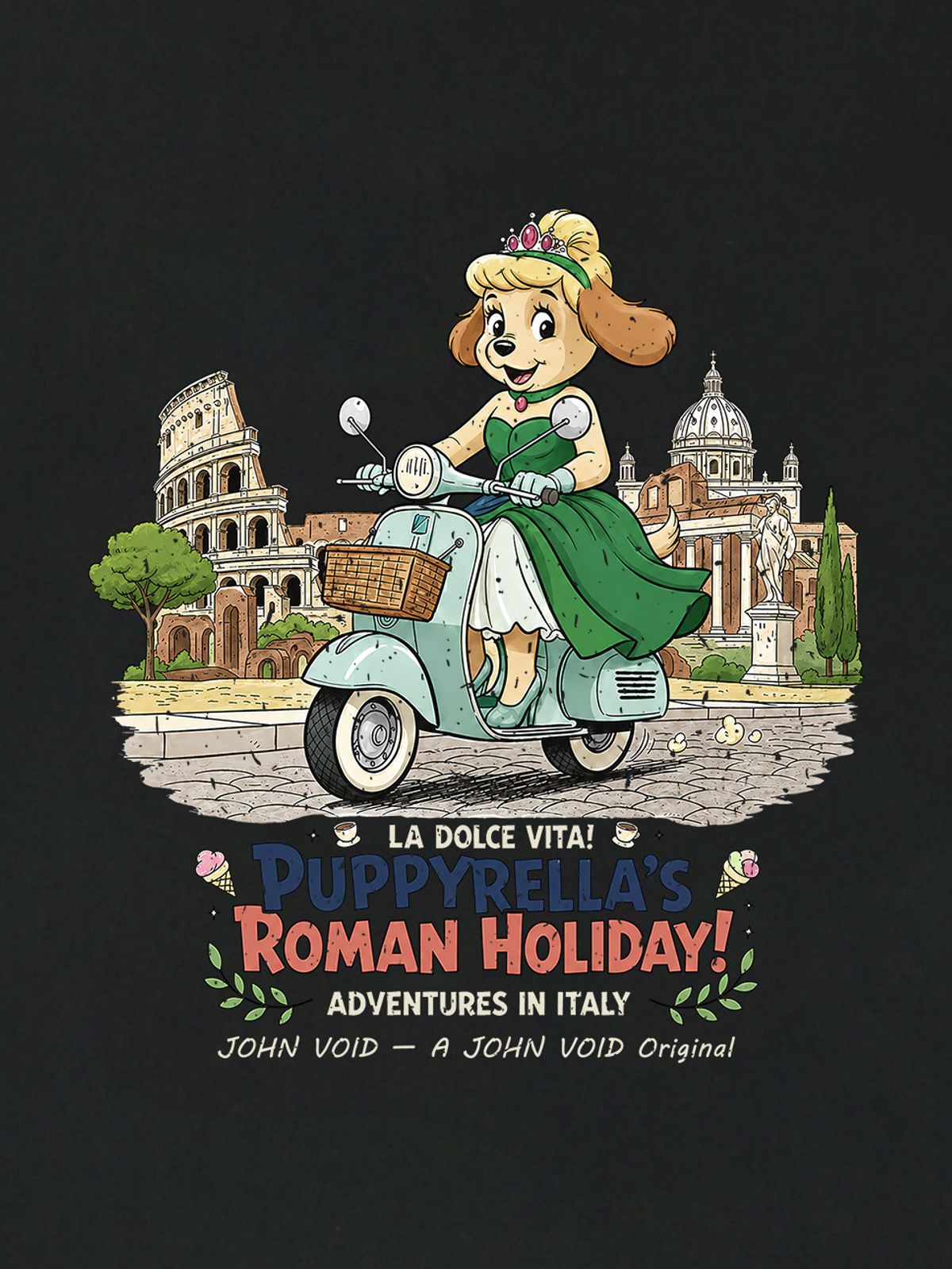 세이브어독(SAVE A DOG) PUPPYRELLA ROMAN HALF-SLEEVE T-SHIRT (KIDS & UNISEX SIZE ~5XL)