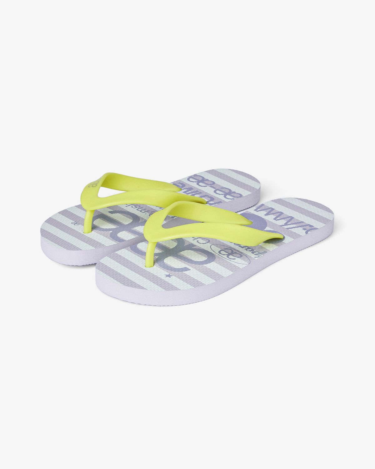에이이에이이(AEAE) WEB LOGO STRIPE FLIP FLOP [LAVENDER]