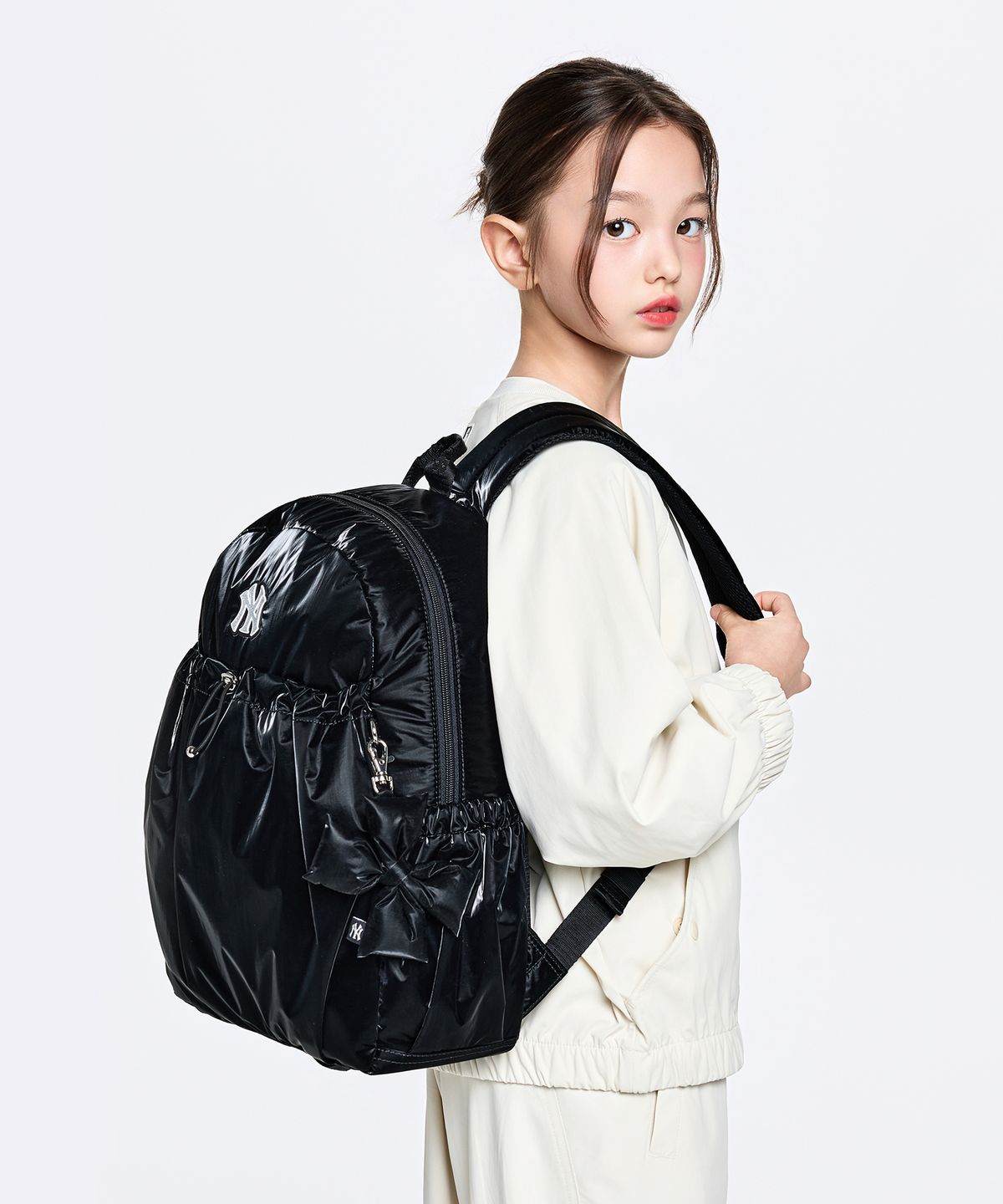 엠엘비 키즈(MLB KIDS) 글로시 스트링 백팩 NY (Black)