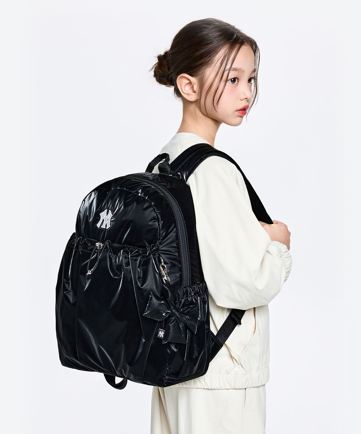 엠엘비 키즈(MLB KIDS) 글로시 스트링 백팩 NY (Black)