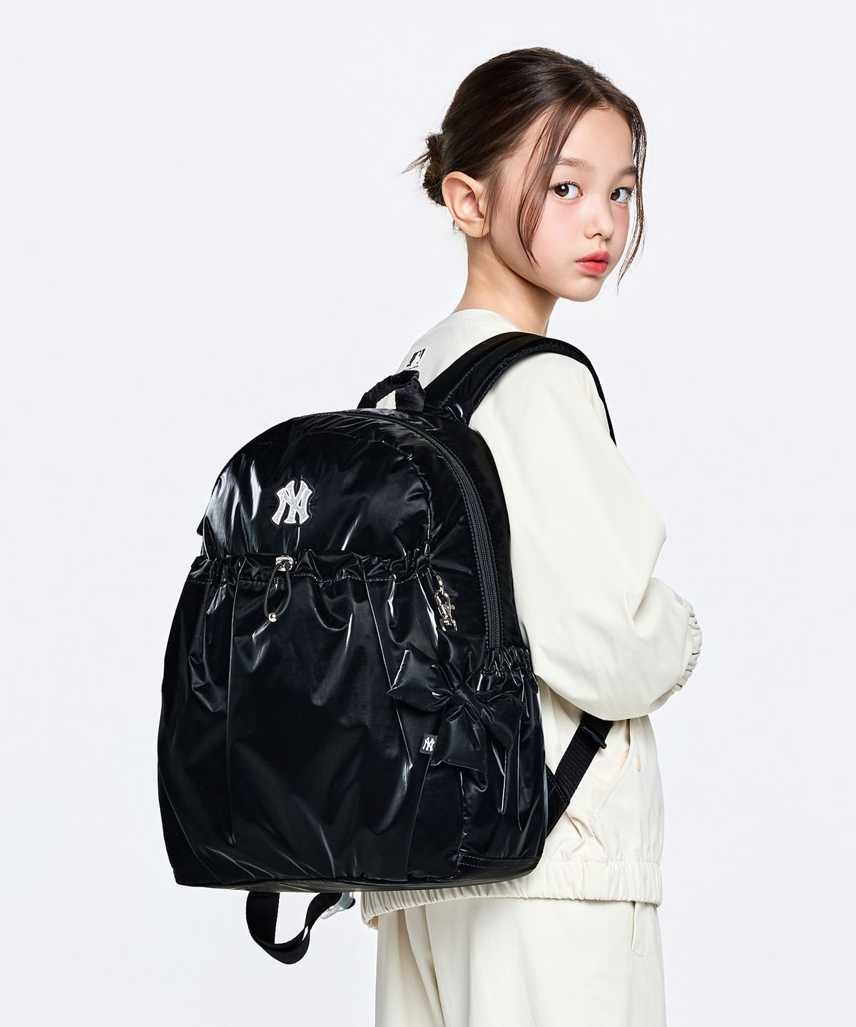 엠엘비 키즈(MLB KIDS) 글로시 스트링 백팩 NY (Black)