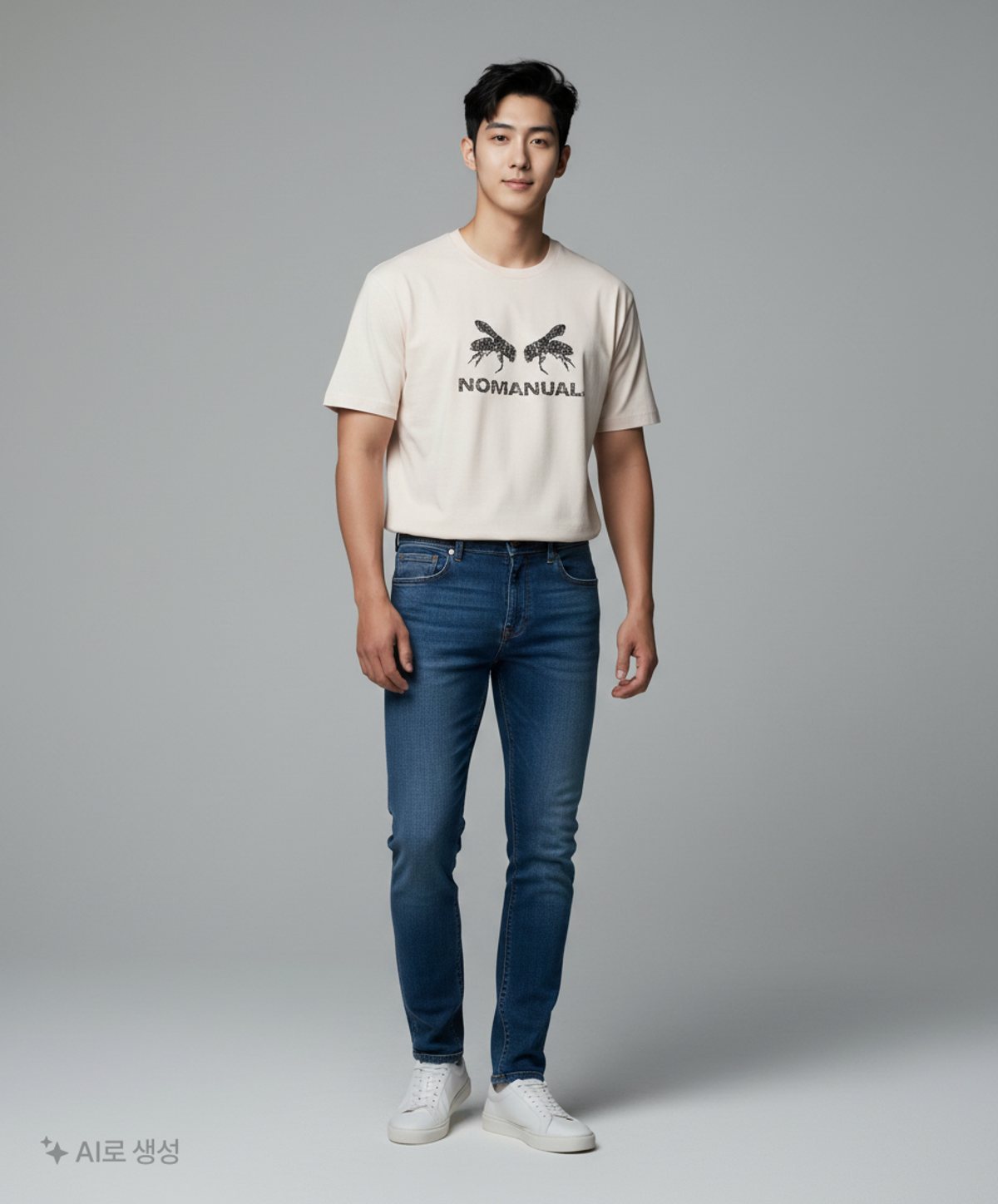 노매뉴얼(NOMANUAL) WORKER BEE T-SHIRT - WHITE 100