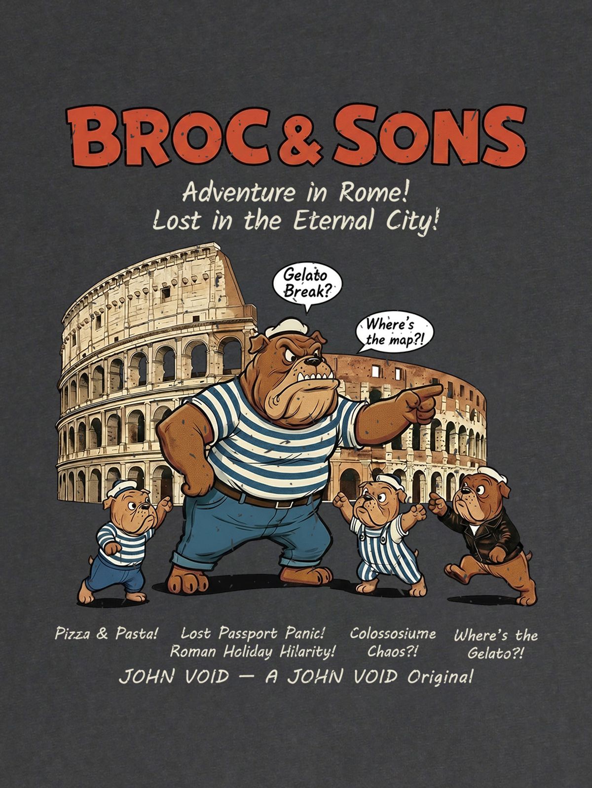 세이브어독(SAVE A DOG) BROC&SONS ROME PIGMENT HALF-SLEEVE T-SHIRT (SIZE ~5XL)