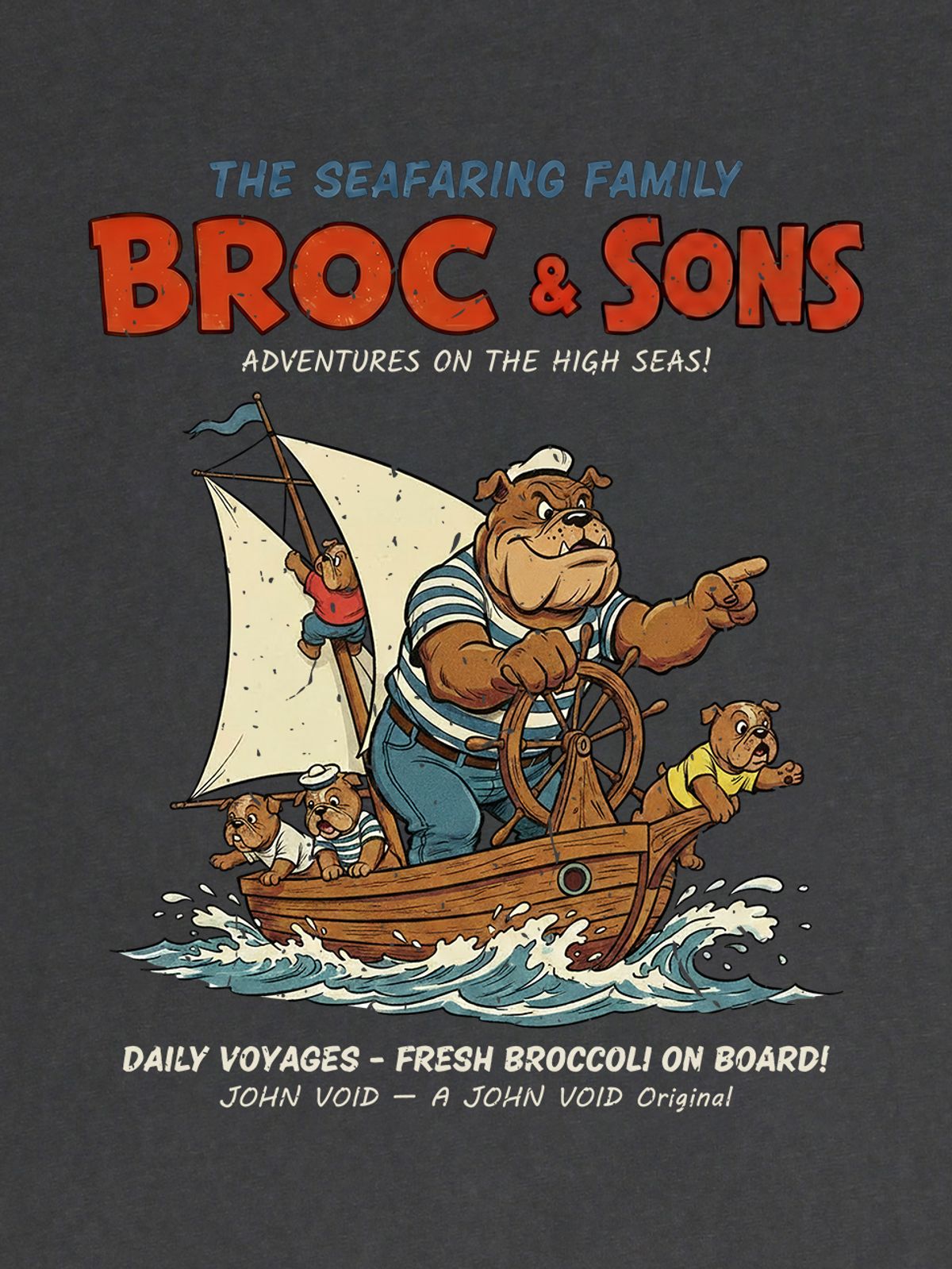세이브어독(SAVE A DOG) BROC&SONS BOAT PIGMENT HALF-SLEEVE T-SHIRT (SIZE ~5XL)
