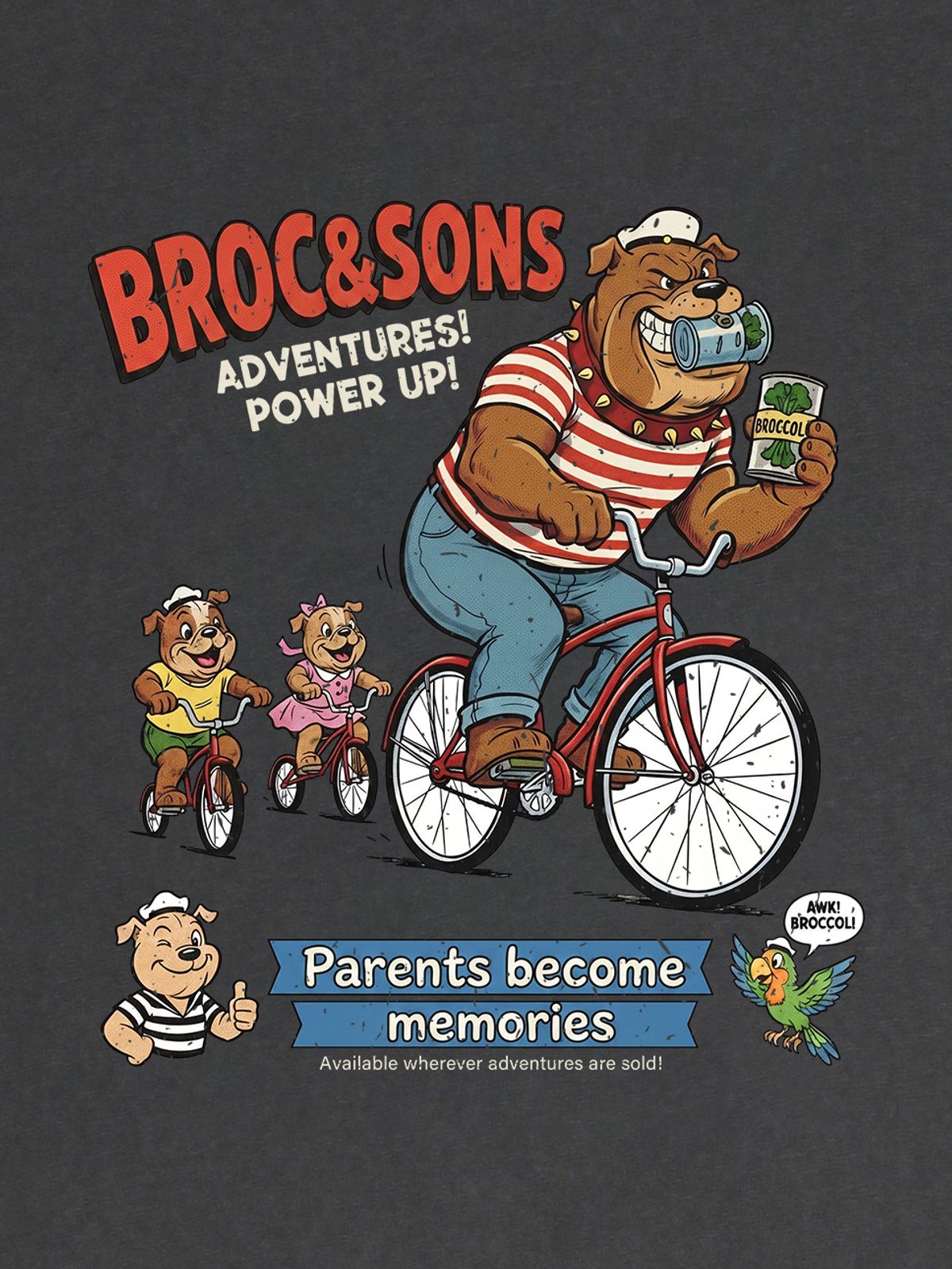 세이브어독(SAVE A DOG) BROC&SONS BICYCLE PIGMENT HALF-SLEEVE T-SHIRT (SIZE ~5XL)