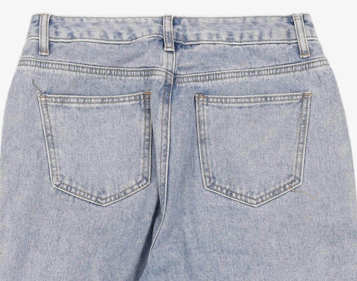 미쏘(MIXXO) 슬릿 구제 아웃포켓 일자핏 데님 MIWTJD424J 28