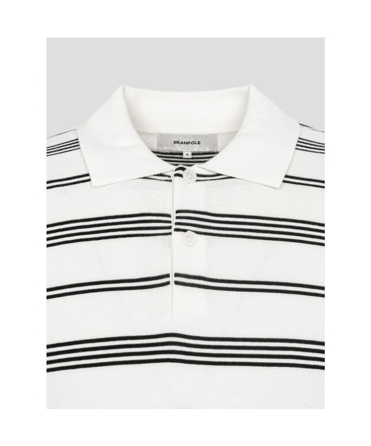 빈폴 멘(BEANPOLE MEN) 스트라이프 칼라넥 니트  아이보리