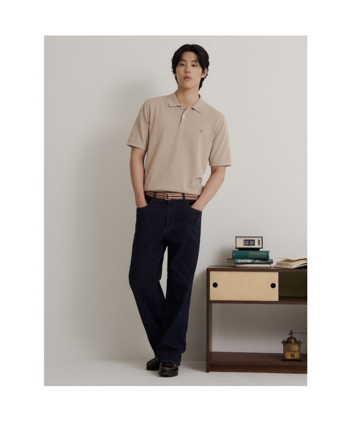 빈폴 멘(BEANPOLE MEN) [Essential] 이태리 코튼 칼라넥 니트  베이지