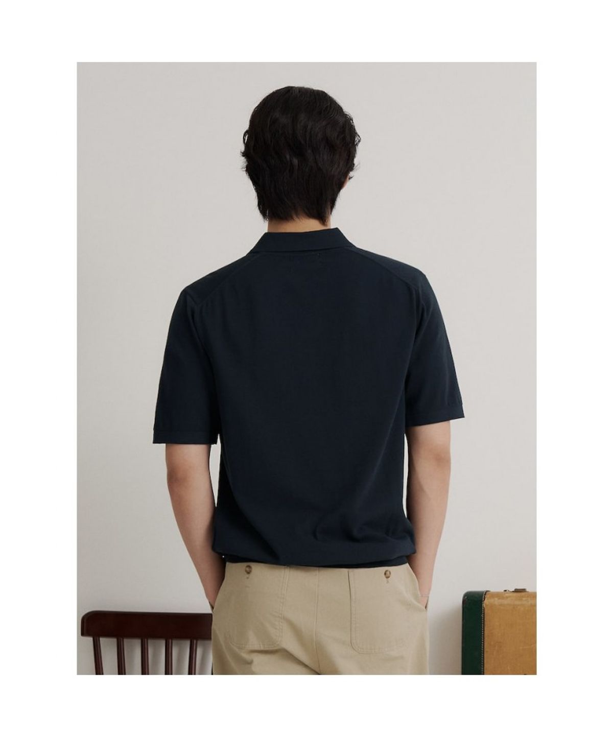 빈폴 멘(BEANPOLE MEN) [Essential] 이태리 코튼 칼라넥 니트  네이비