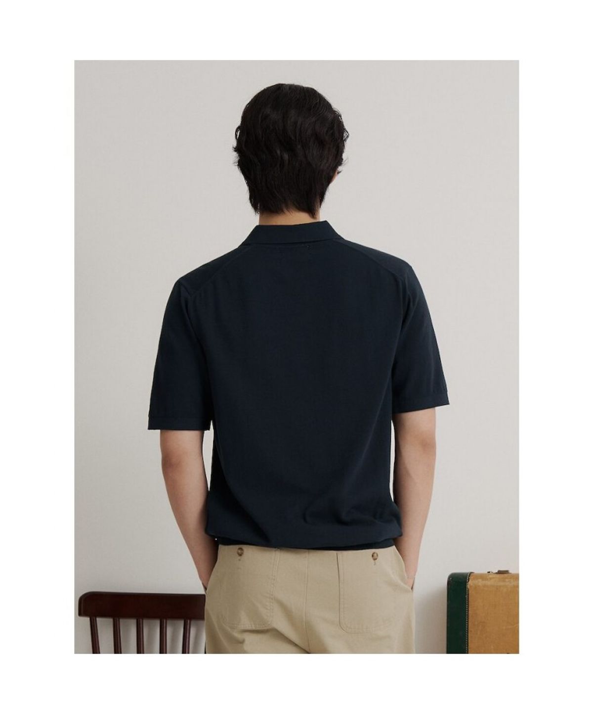 빈폴 멘(BEANPOLE MEN) [Essential] 이태리 코튼 칼라넥 니트  네이비