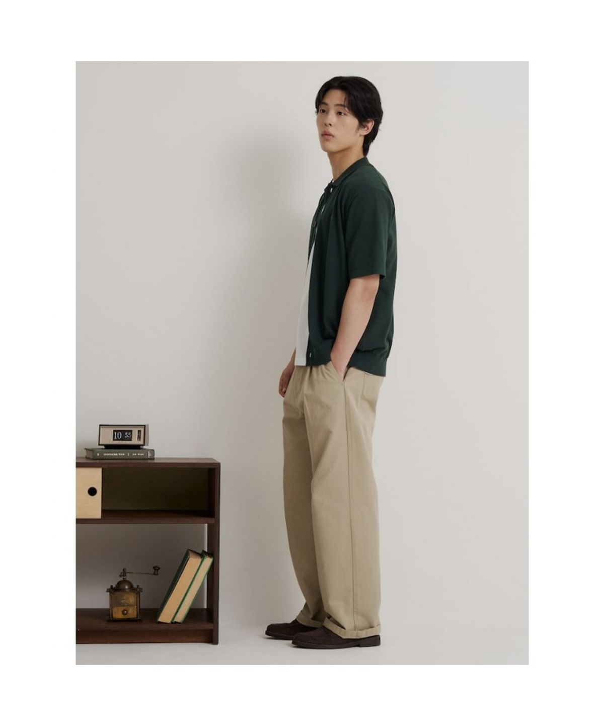 빈폴 멘(BEANPOLE MEN) 이태리 코튼 칼라넥 카디건  그린