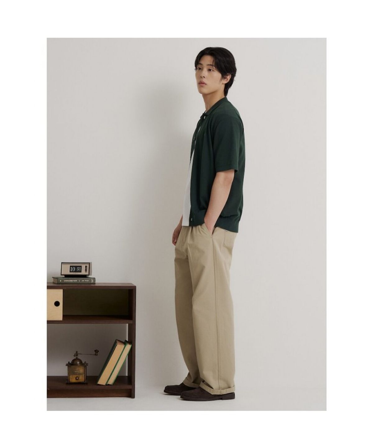 빈폴 멘(BEANPOLE MEN) 이태리 코튼 칼라넥 카디건  그린