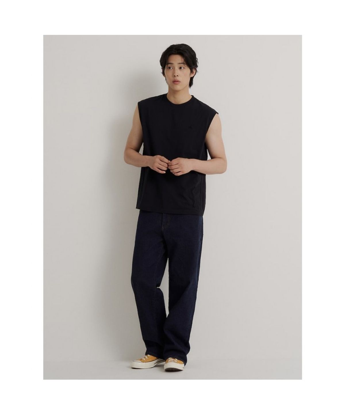 빈폴 멘(BEANPOLE MEN) [Essential] 슬리브리스 티셔츠  블랙