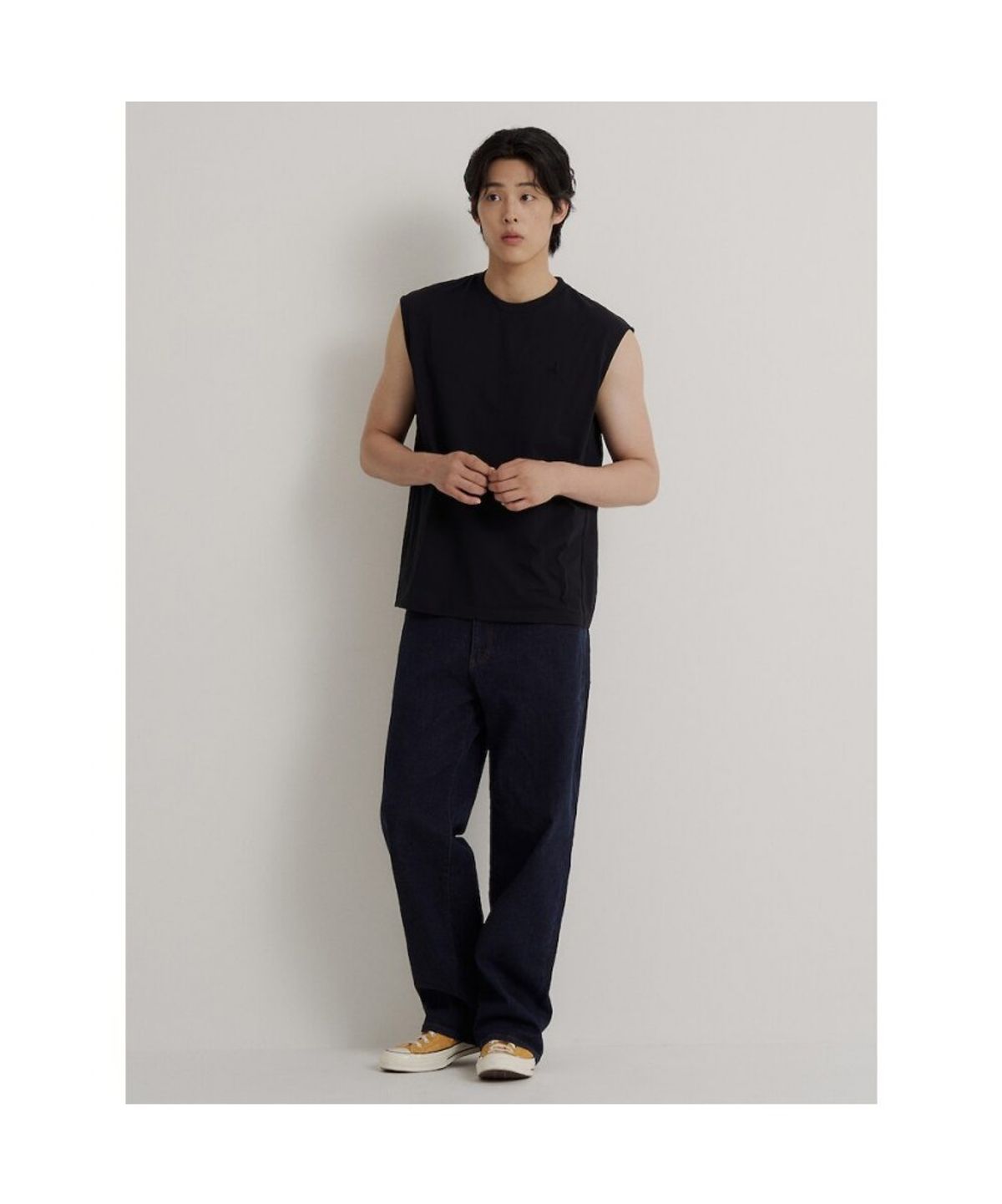 빈폴 멘(BEANPOLE MEN) [Essential] 슬리브리스 티셔츠  블랙