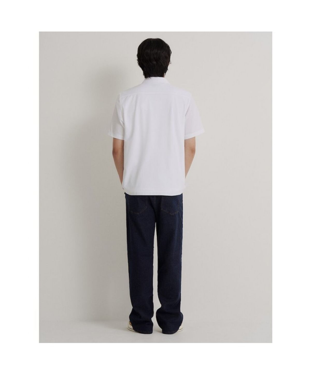 빈폴 멘(BEANPOLE MEN) 에어도트 셔츠형 풀오픈 티셔츠  화이트