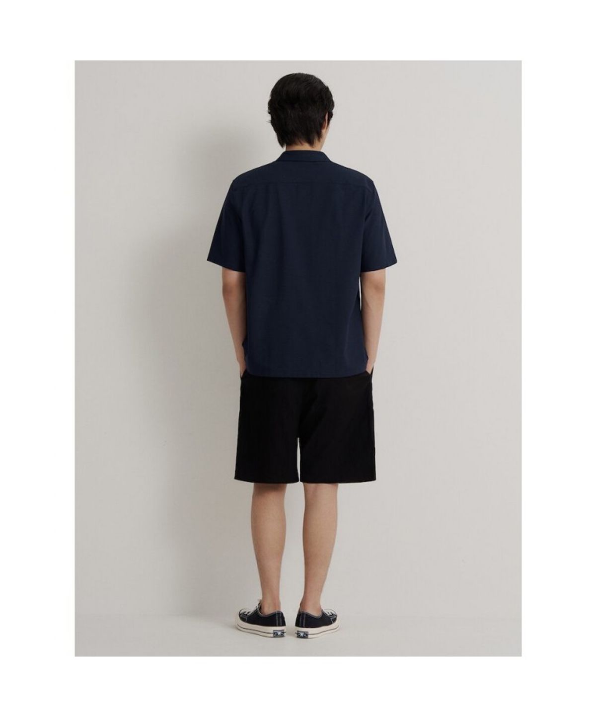 빈폴 멘(BEANPOLE MEN) 에어도트 셔츠형 풀오픈 티셔츠  네이비