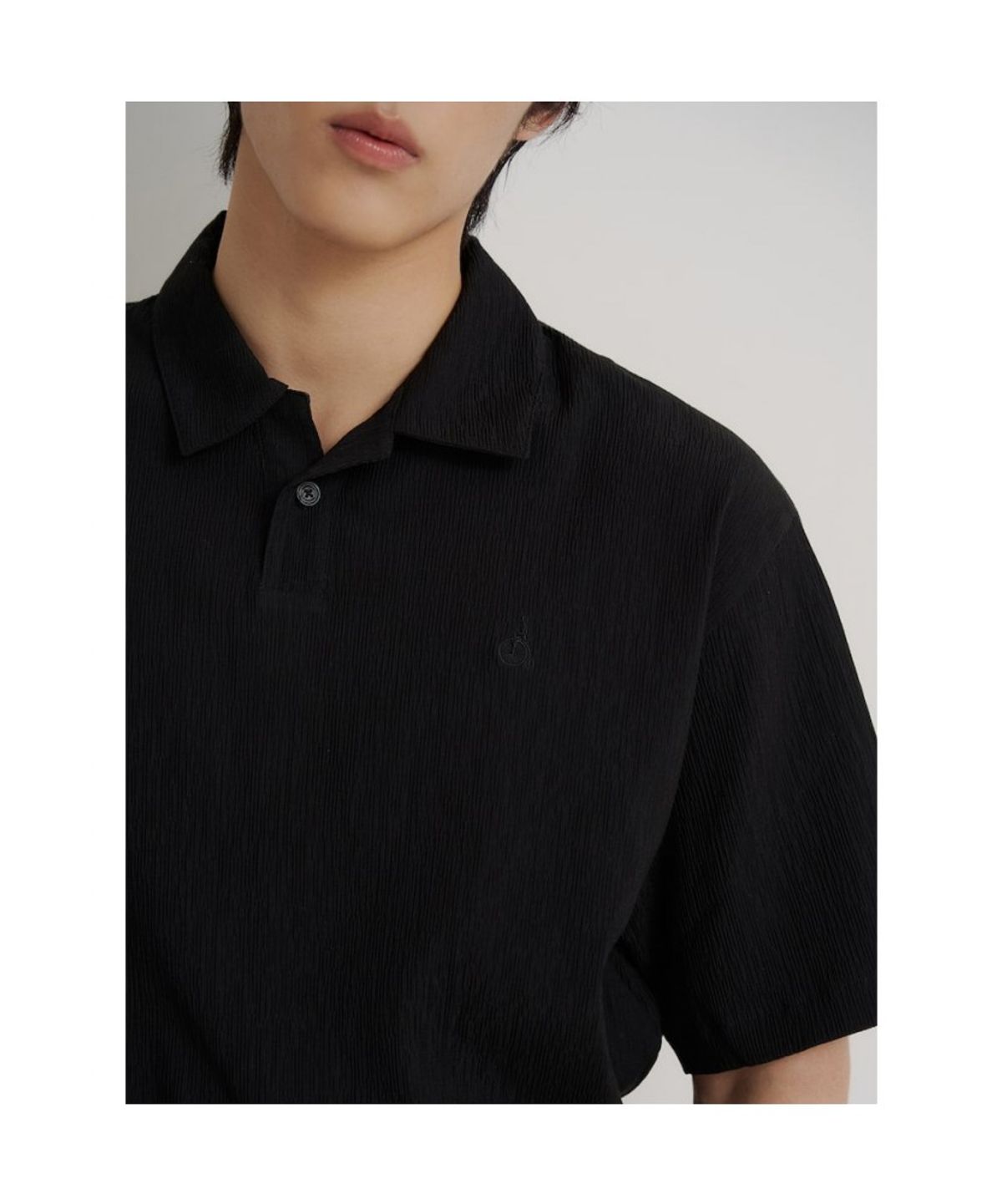 빈폴 멘(BEANPOLE MEN) 크레페 칼라넥 반소매 티셔츠  블랙