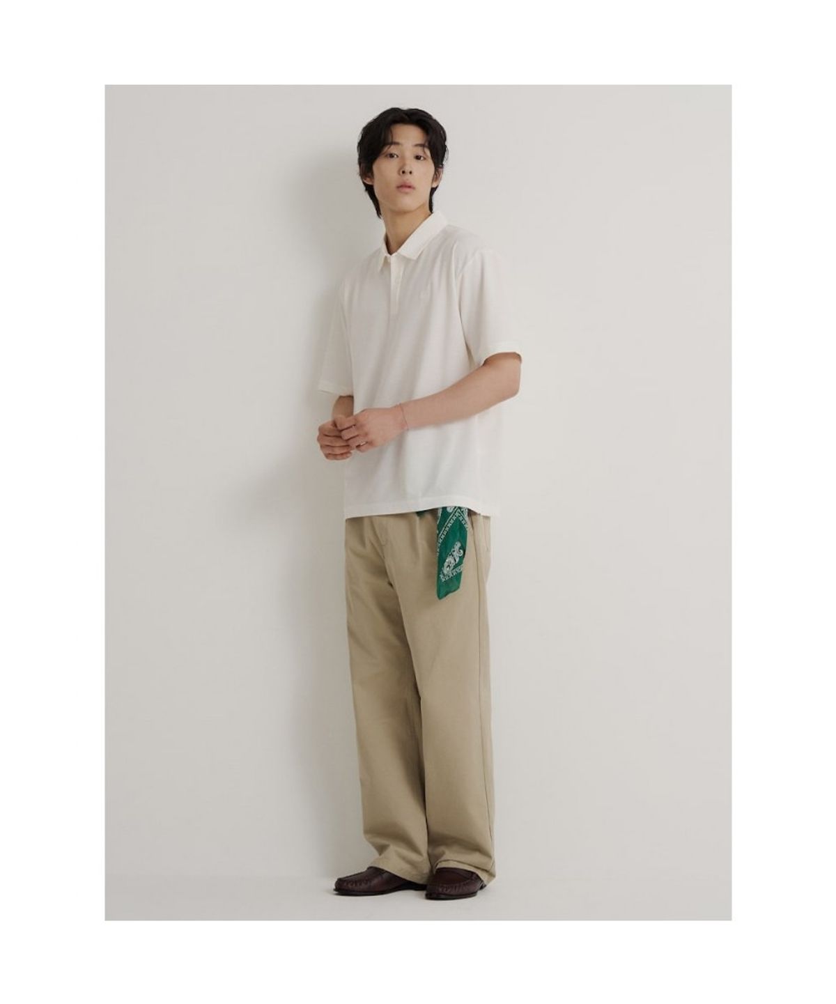 빈폴 멘(BEANPOLE MEN) 에어도트 칼라넥 반소매 티셔츠  아이보리