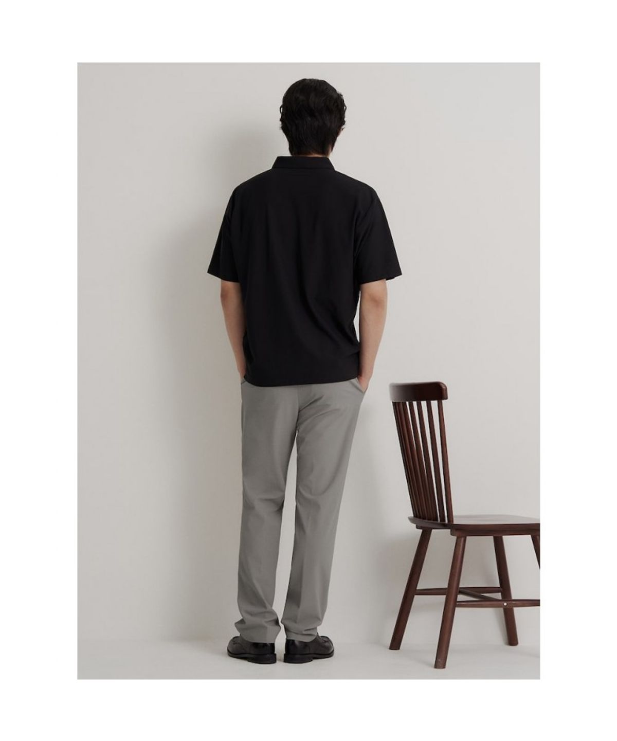 빈폴 멘(BEANPOLE MEN) 에어도트 칼라넥 반소매 티셔츠  블랙