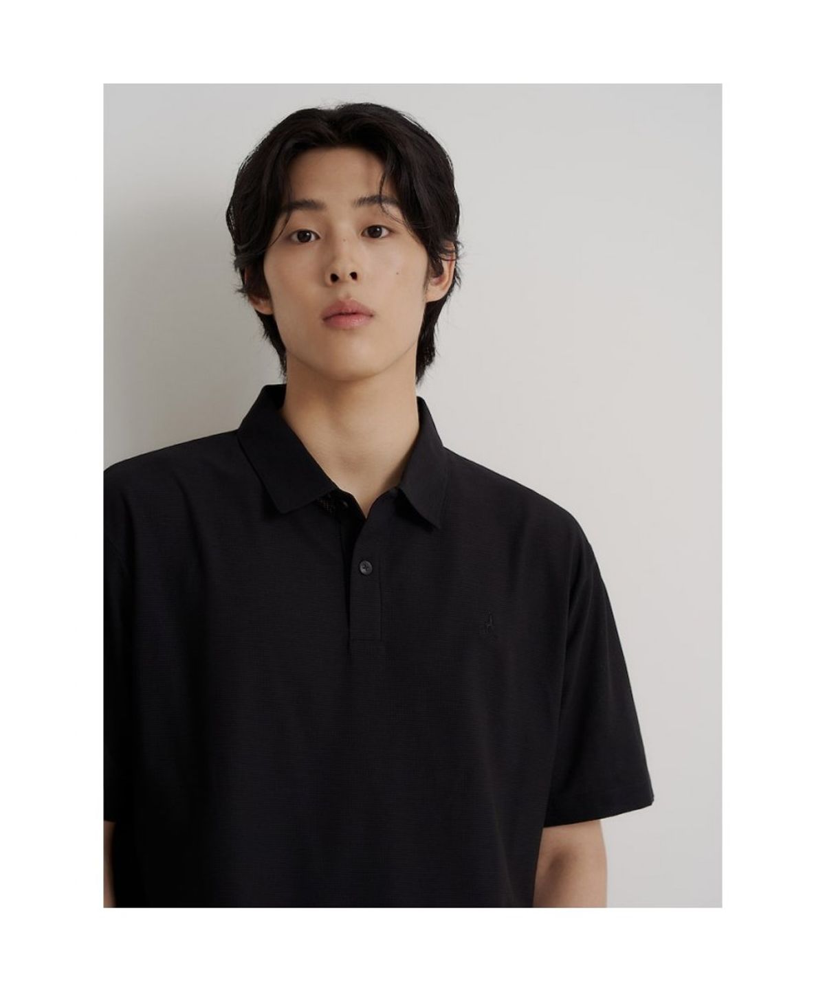 빈폴 멘(BEANPOLE MEN) 에어도트 칼라넥 반소매 티셔츠  블랙