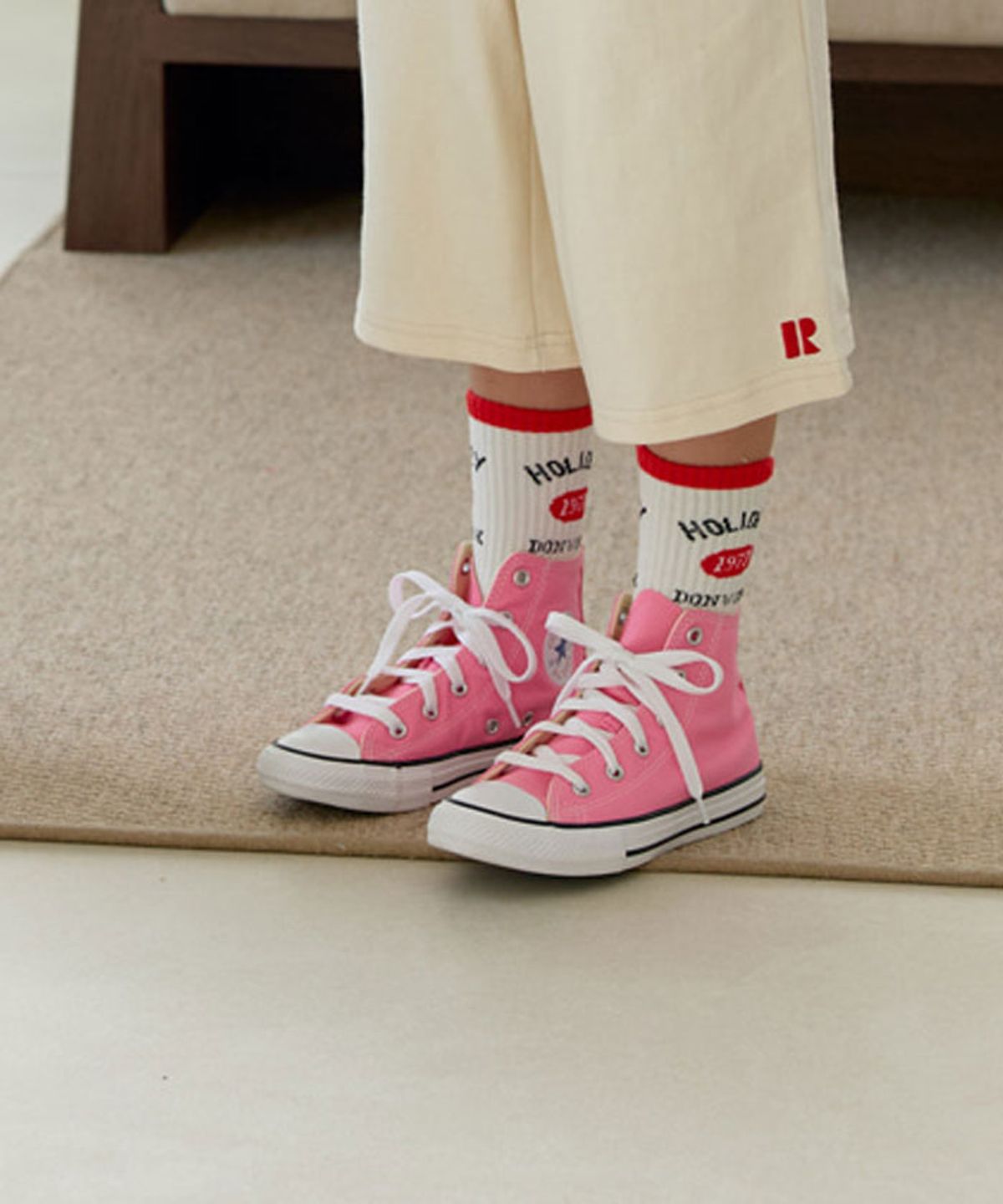 레인보우 지앤 삭스(RAINBOW GIEN SOCKS) 아동/주니어용 스웨그스포츠 4족세트 양말