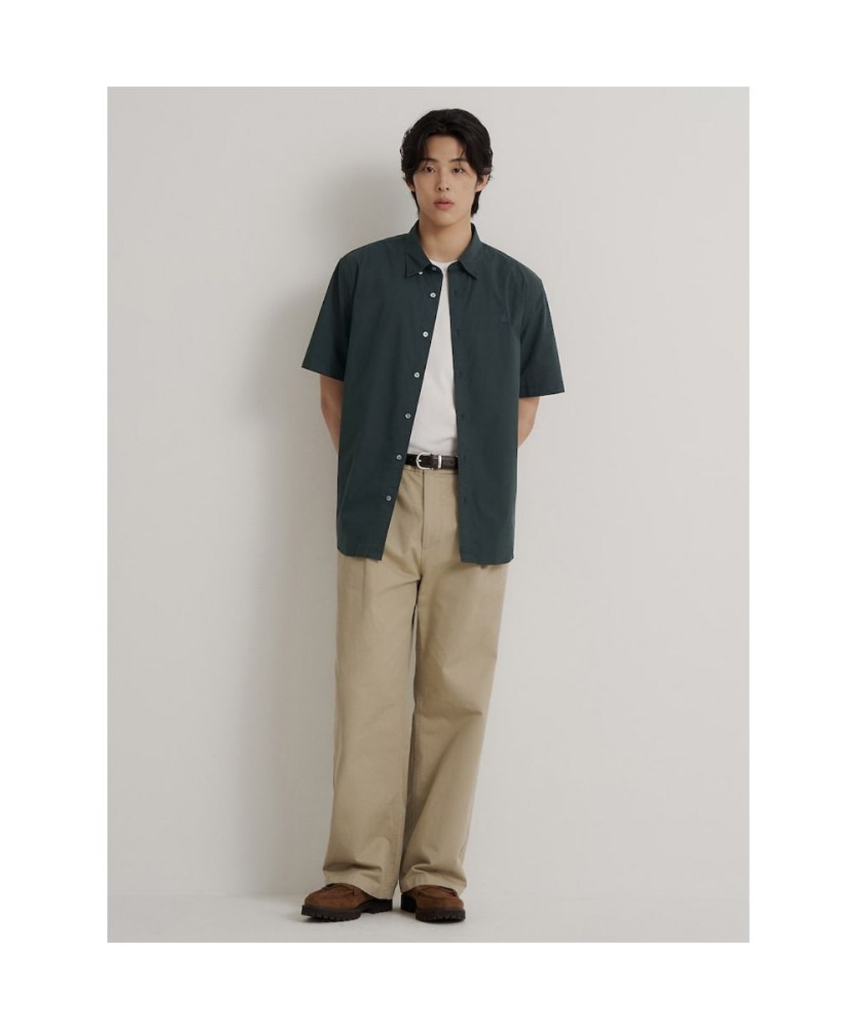 빈폴 멘(BEANPOLE MEN) 나일론 시어서커 반소매 셔츠  그린