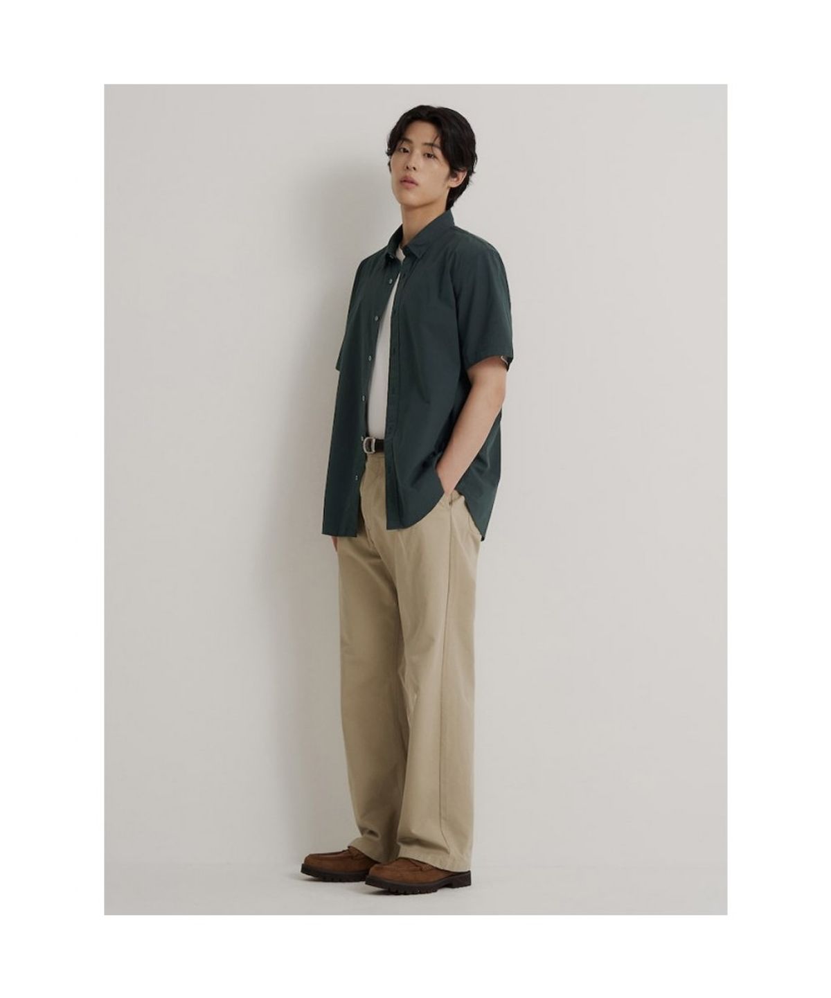 빈폴 멘(BEANPOLE MEN) 나일론 시어서커 반소매 셔츠  그린