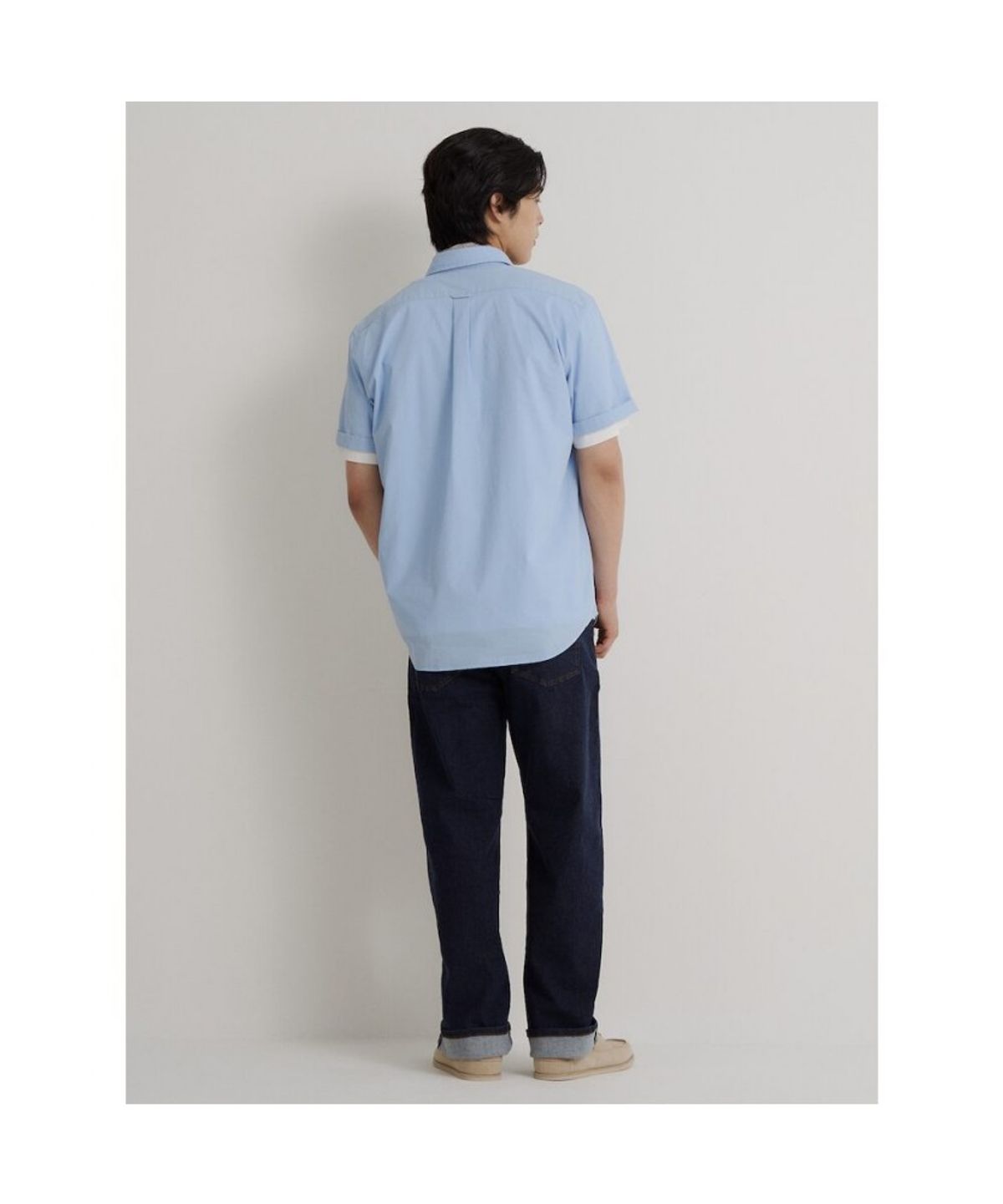 빈폴 멘(BEANPOLE MEN) 나일론 시어서커 반소매 셔츠  스카이 블루