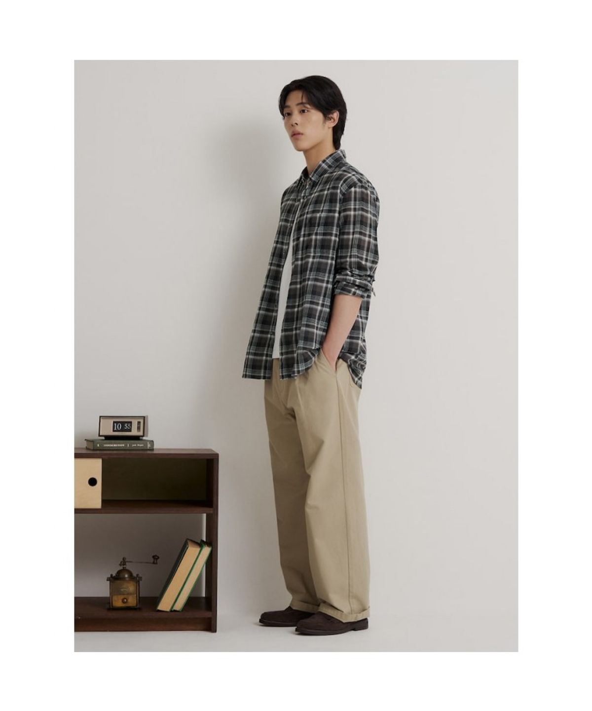 빈폴 멘(BEANPOLE MEN) 간절기 체크 긴소매 셔츠  애쉬