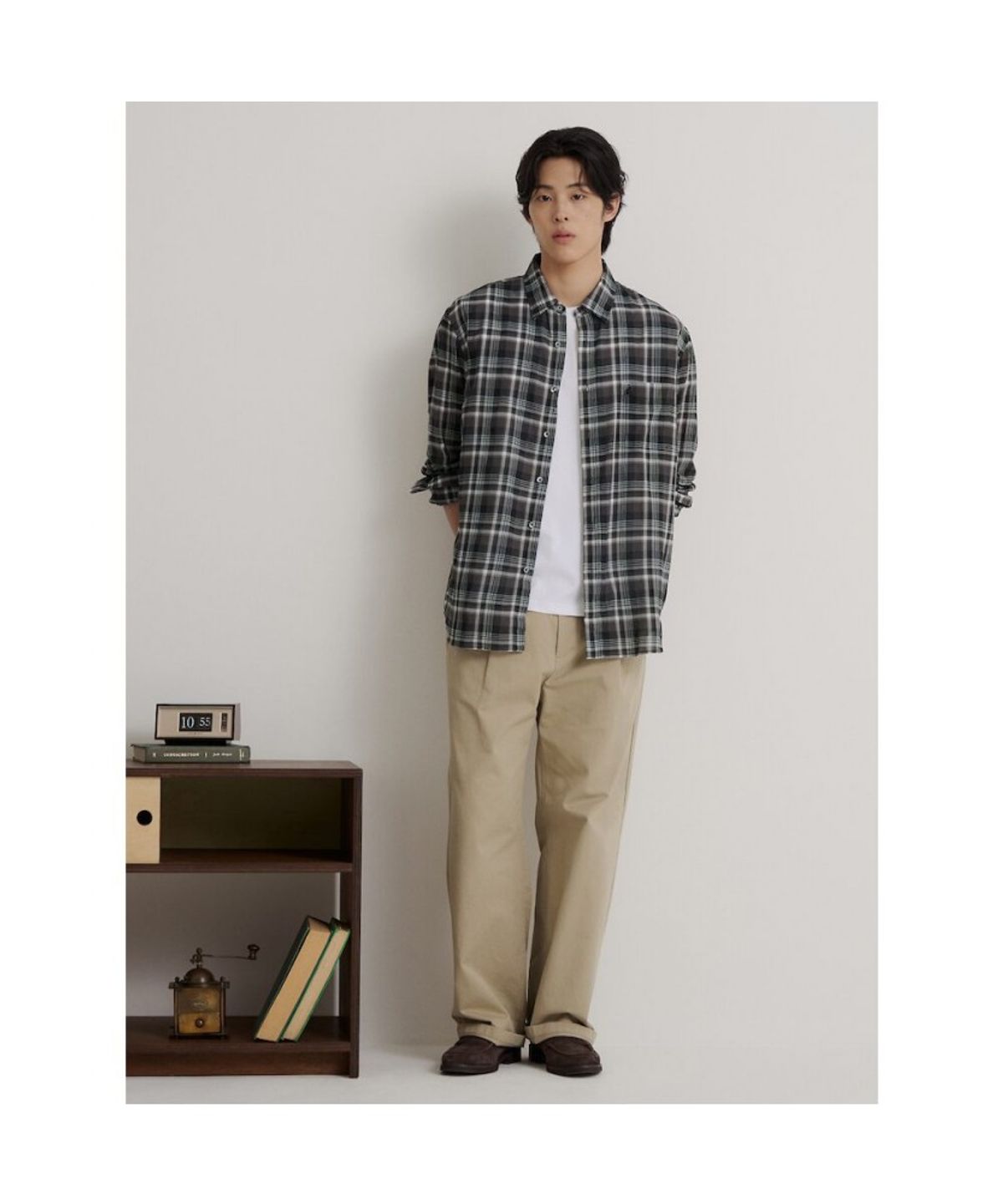 빈폴 멘(BEANPOLE MEN) 간절기 체크 긴소매 셔츠  애쉬