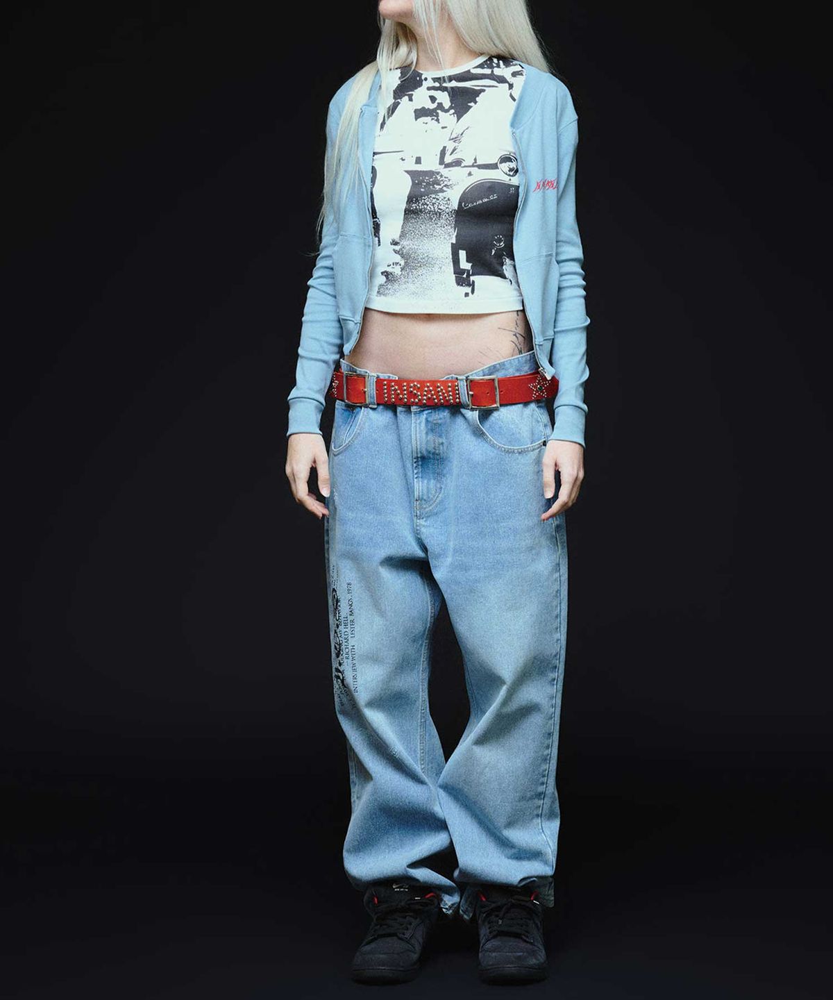 인세인개러지(INSANEGARAGE) INSANE WOMEN LOGO ZIP-UP JERSEY_LIGHT BLUE