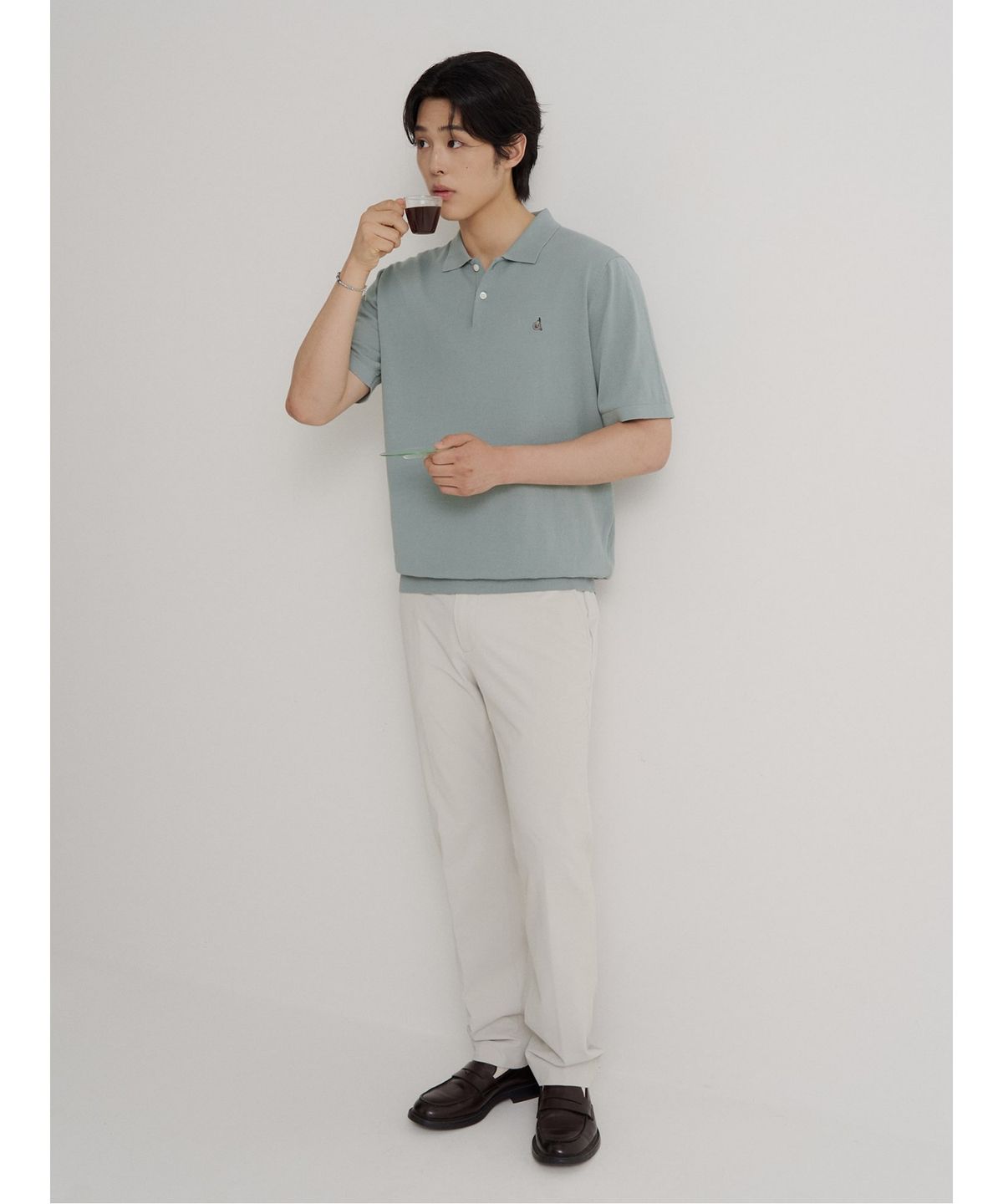 빈폴 멘(BEANPOLE MEN) 폴리 밴딩 스탠다드핏 팬츠  아이보리