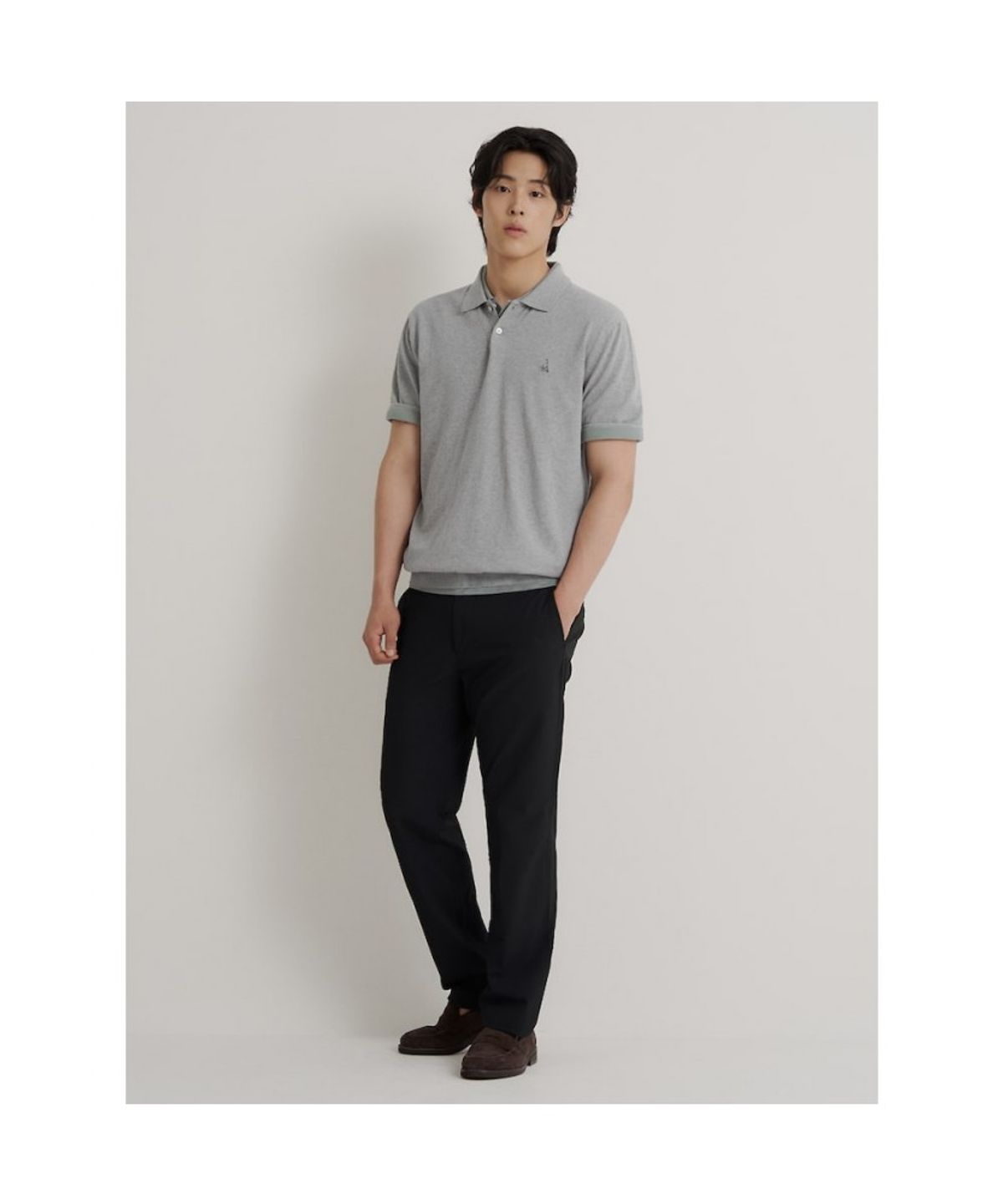 빈폴 멘(BEANPOLE MEN) 폴리 밴딩 스탠다드핏 팬츠  블랙