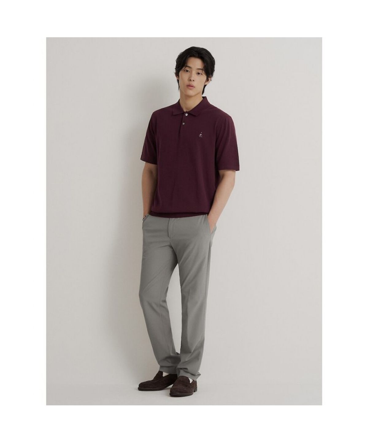 빈폴 멘(BEANPOLE MEN) 폴리 밴딩 스탠다드핏 팬츠  카키