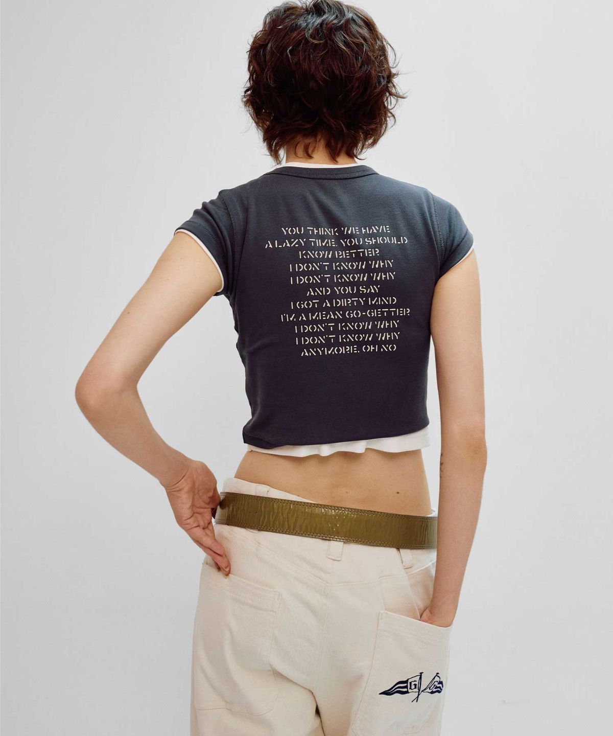 인세인개러지(INSANEGARAGE) INSANE BABY CROP T-SHIRT_WASHED BLACK