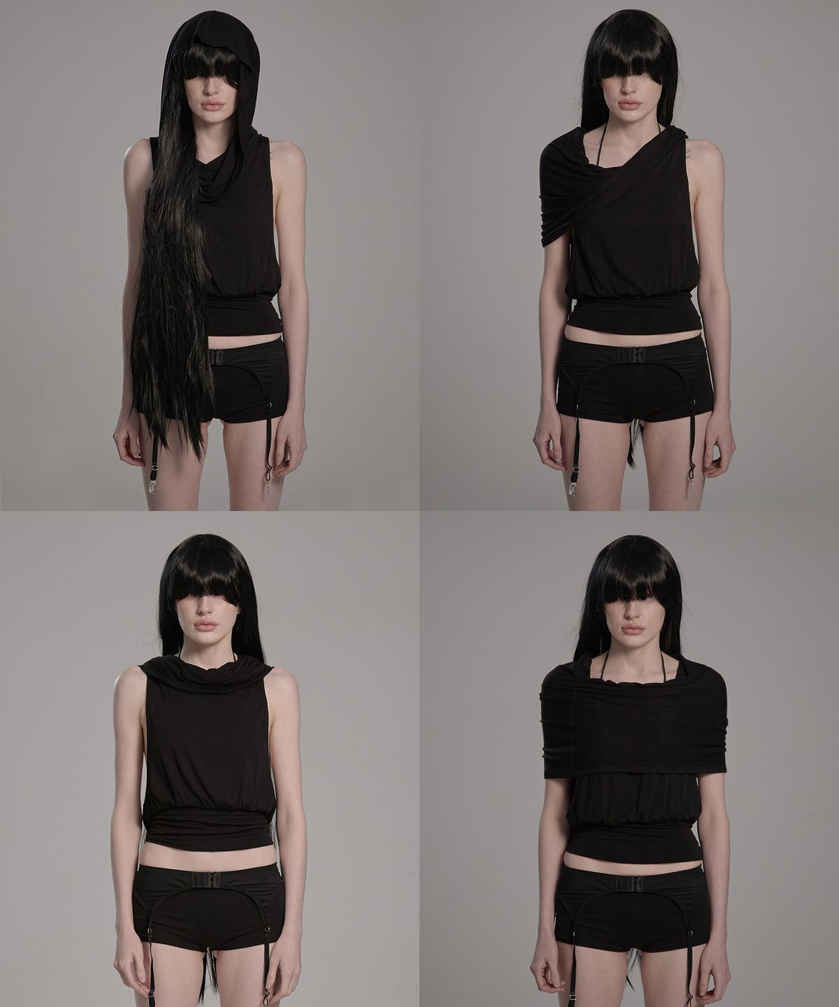 피아체(PIARCHE) DRAPE HOOD SLEEVELESS