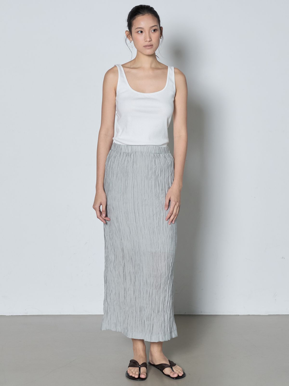 누토프(NUTOFFE) Rare Skirt_Mint Gray