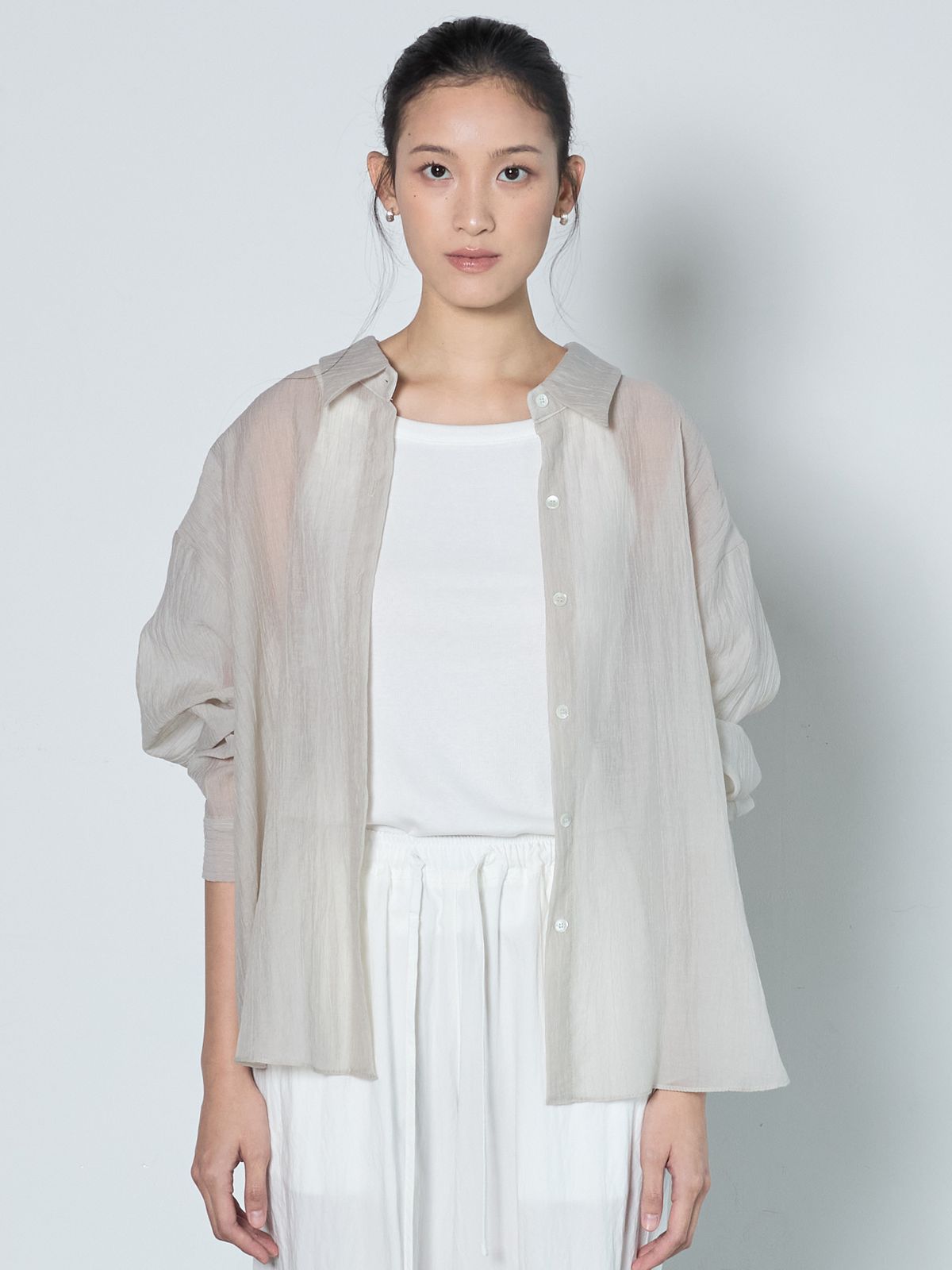 누토프(NUTOFFE) Sheer Shirt_Mint Gray