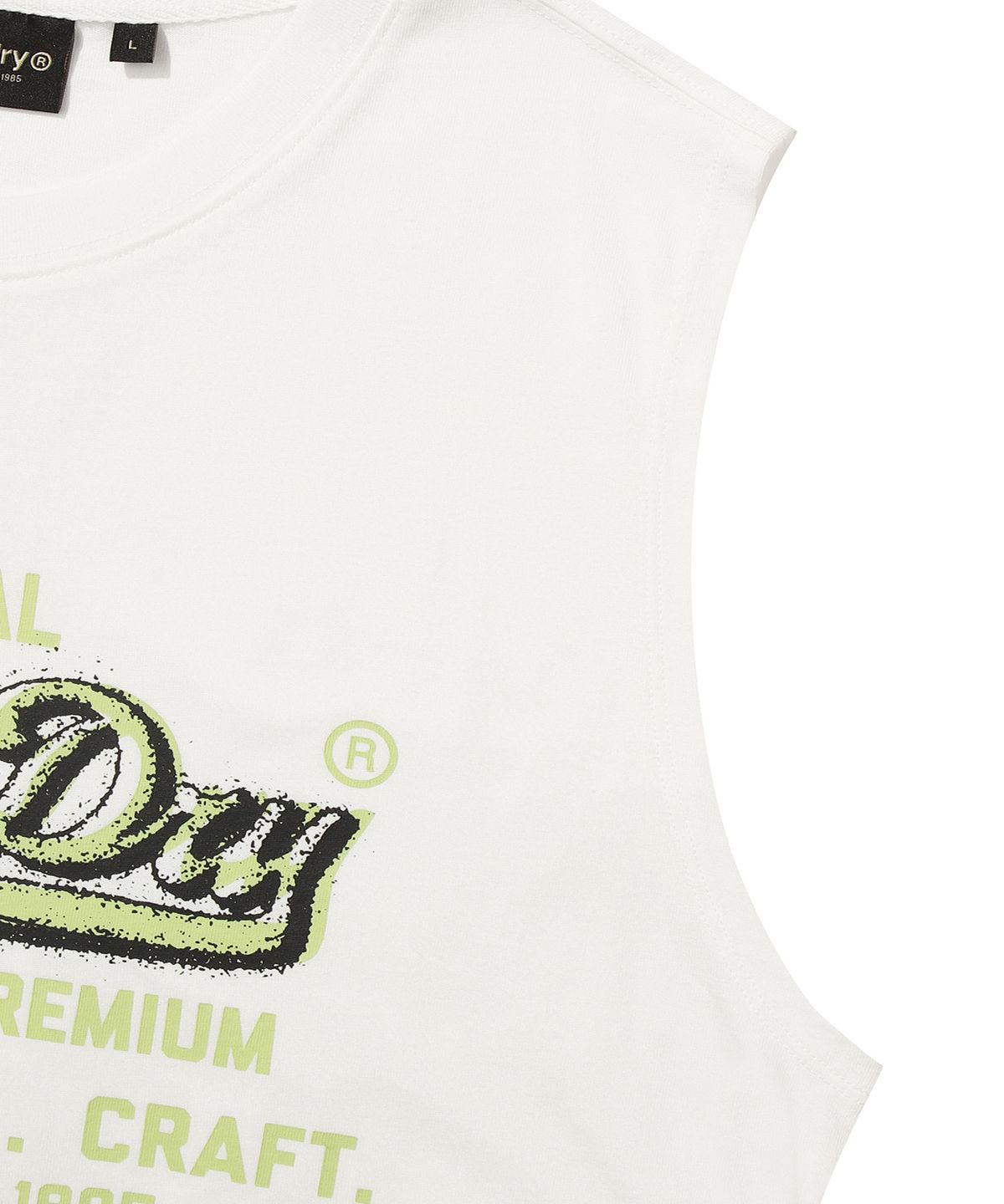 슈퍼드라이(SUPERDRY) 빈티지 로고 슬리브리스 화이트 SDMIVCP62WHT