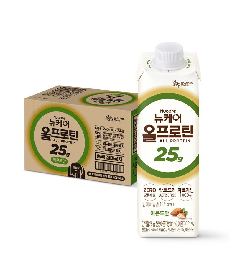24팩) 뉴케어 올프로틴 아몬드맛 25g 단백질 드링크 245ml