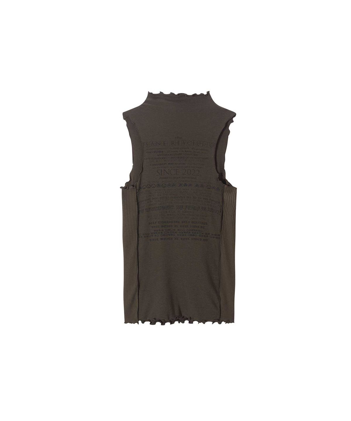 인세인개러지(INSANEGARAGE) INSANE WOMEN HALF ZIP-UP SLEEVELESS_BROWN
